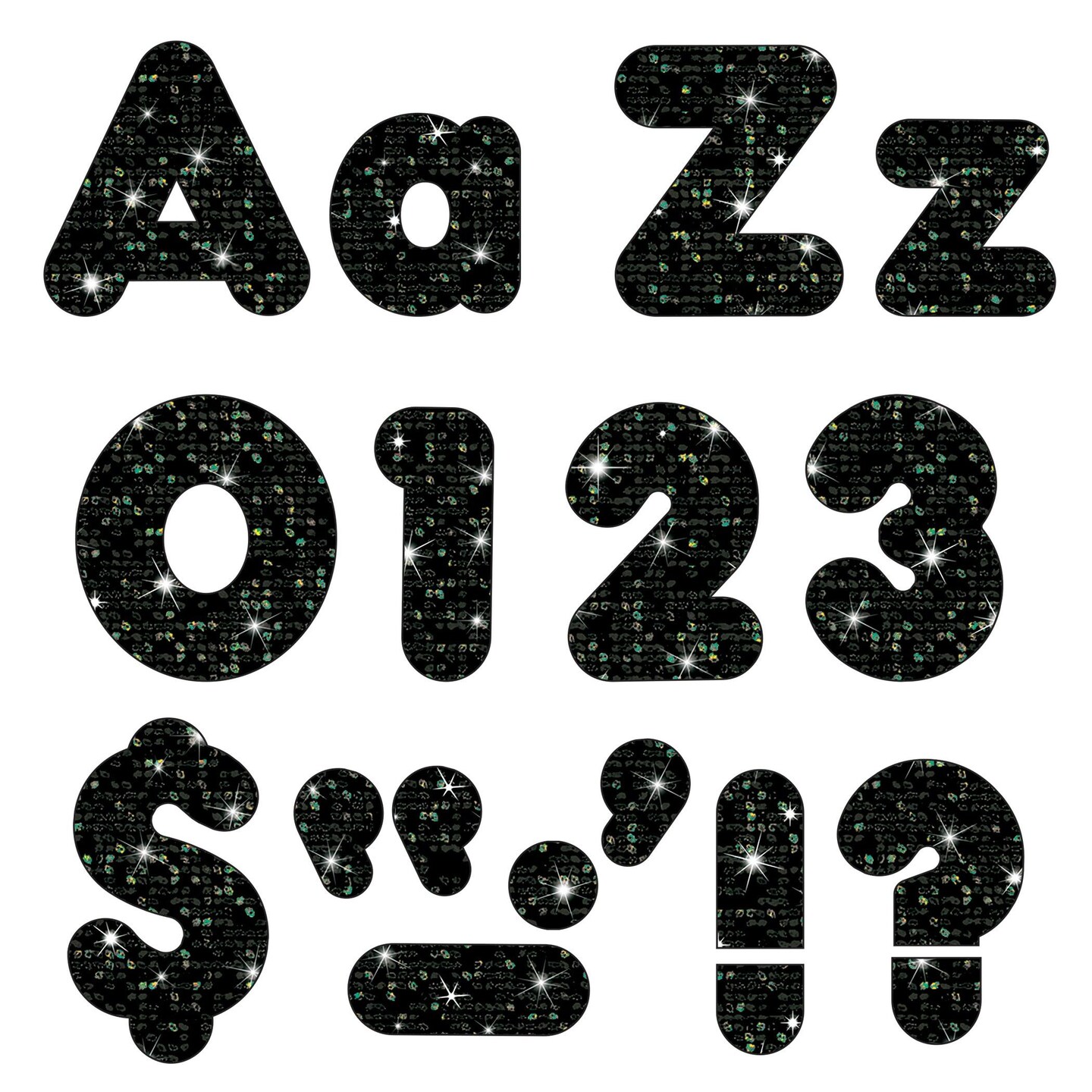 Black Sparkle 4&#x22; Casual Combo Ready Letters&#xAE;