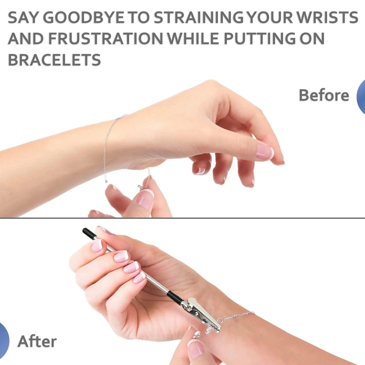 Bracelet Helper Tool   Fastener Helper Tool for Bracelet Necklace Jewelry Watch   Clasp Helper   Portable Easy to Use Made of Metal