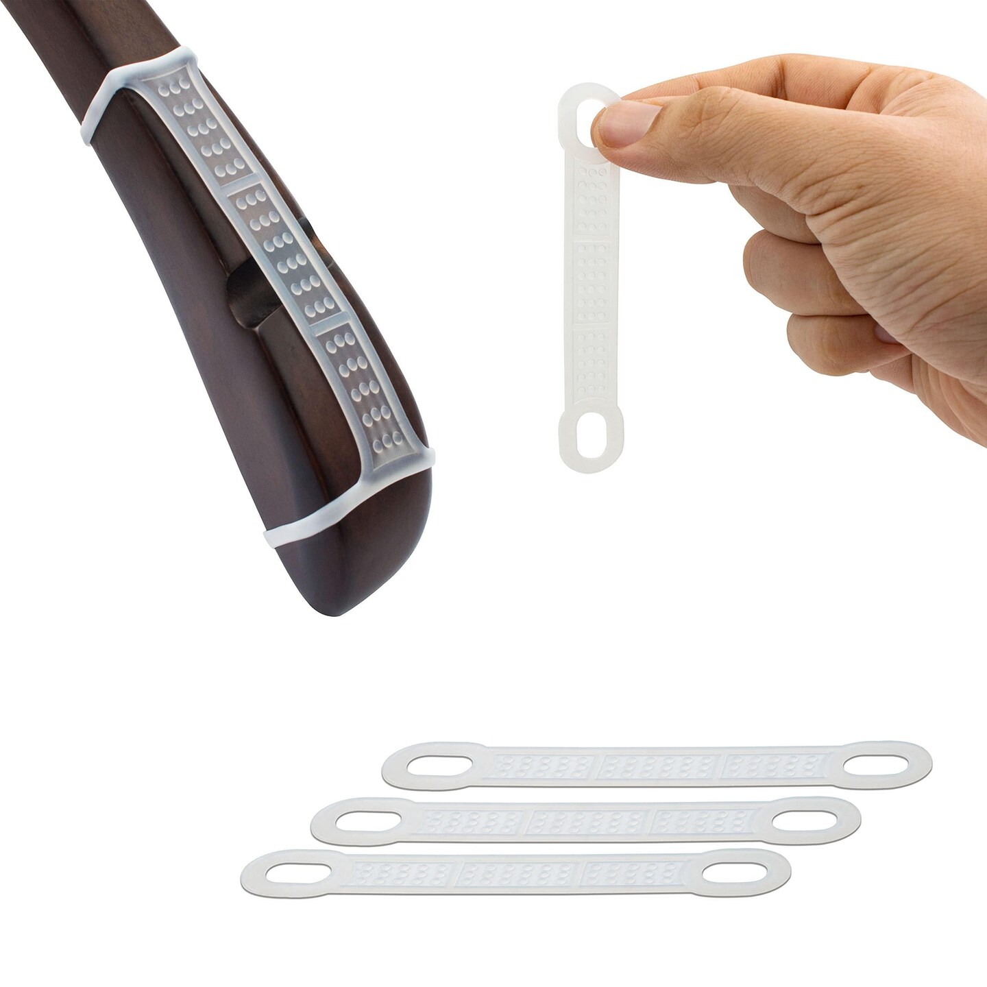 200 Pack of PGrab NonSlip Hanger Grips. 4.02 x 0.75 Hanger for Clothing Strips Clear Silicone Grips for Wooden and Plastic Hangers Stores and Home Storage and Organization