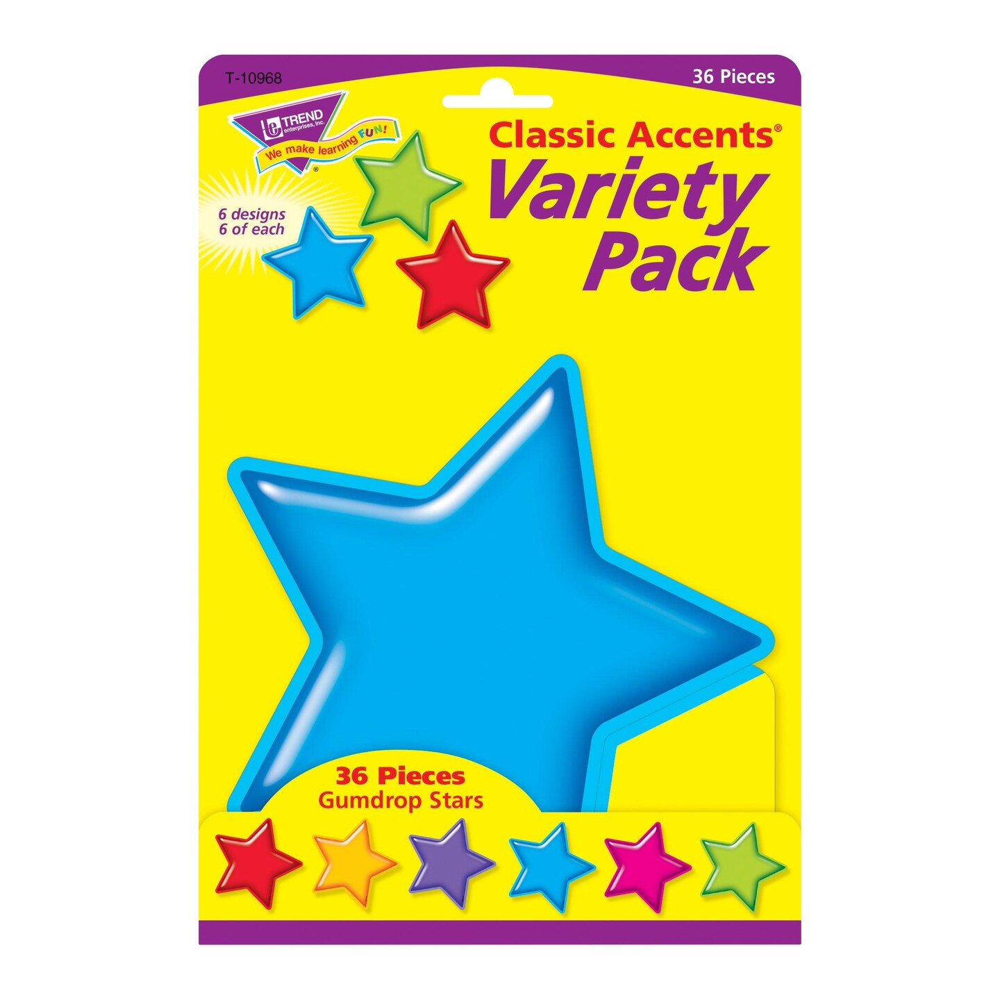 Gumdrop Stars Classic Accents&#xAE; Variety Pack, 36 Per Pack, 3 Packs