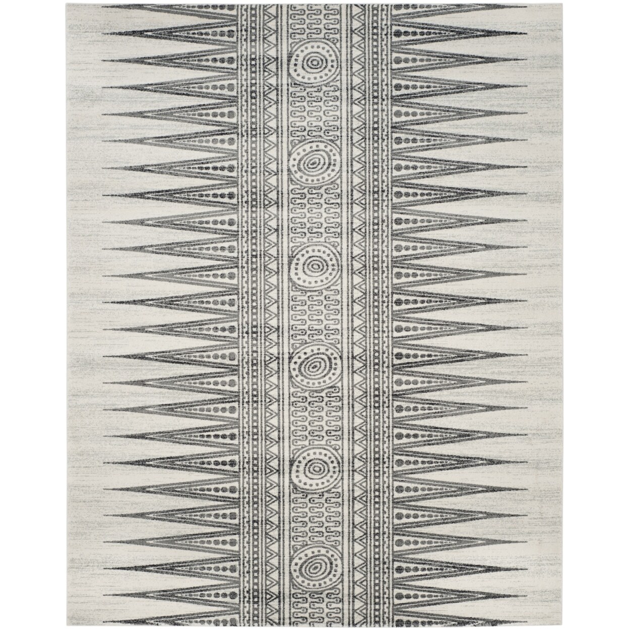 SAFAVIEH Evoke Collection: Ivory/Grey Rug, 0.375&#x22; Thick