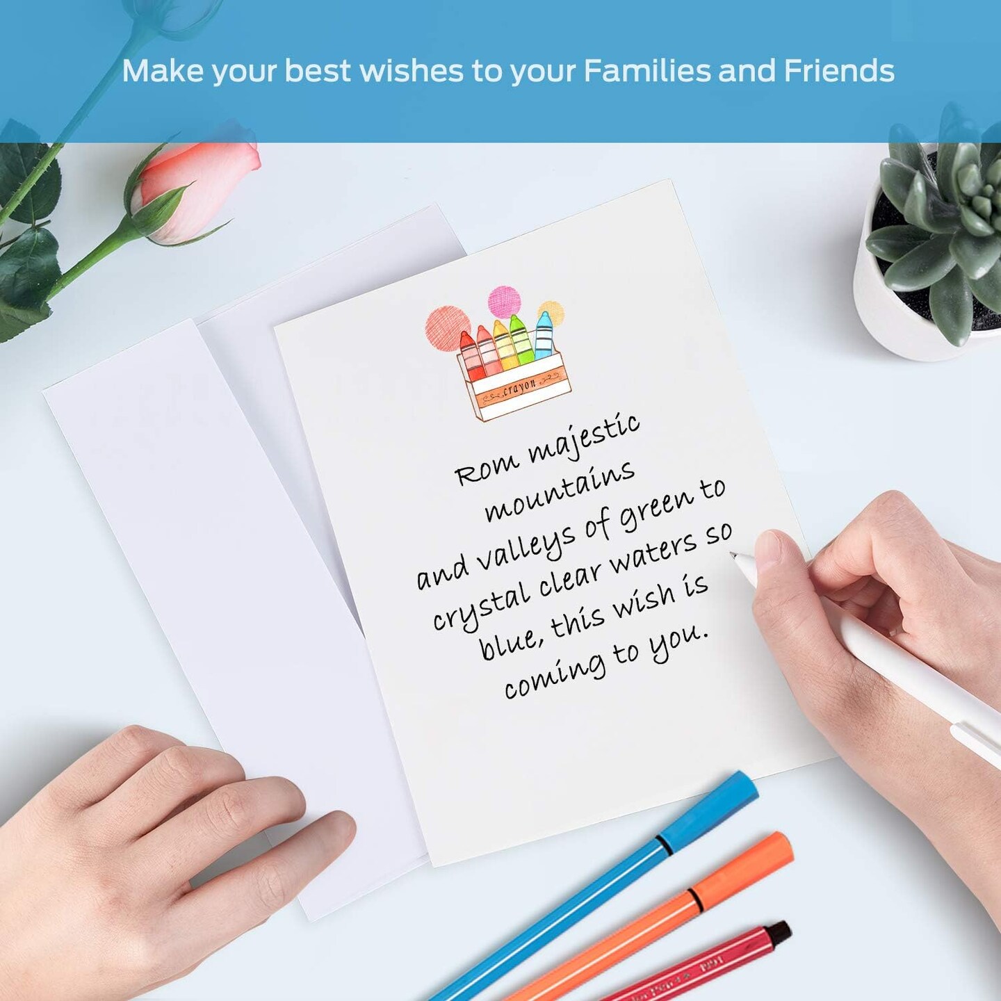 Blank White Cards and Envelopes 100 Pack, Ohuhu 5 x 7 Heavyweight Folded Cardstock and A7 Envelopes for DIY Christmas Greeting Cards, Wedding, Birthday, Invitations, Thank You Cards & All Occasion