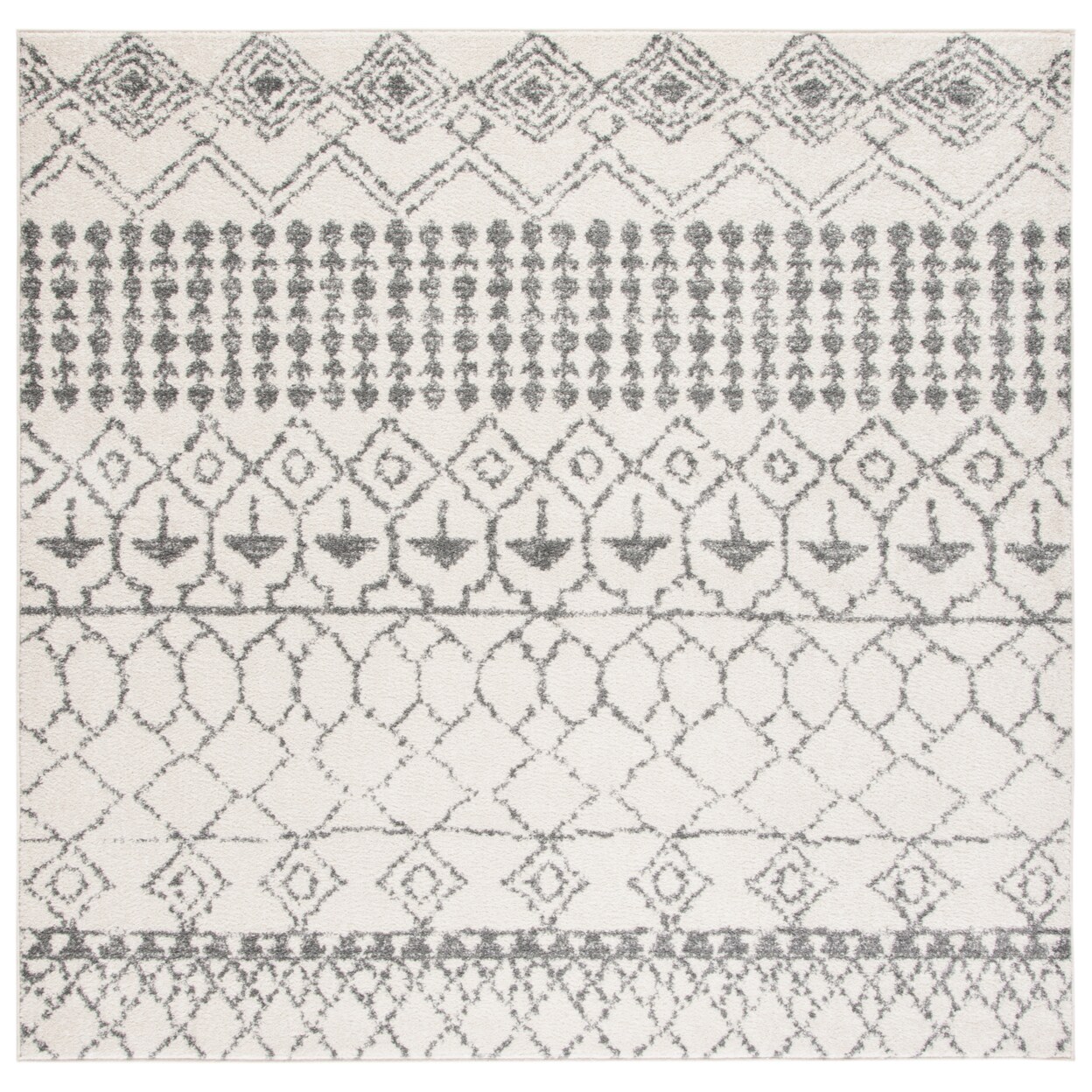 SAFAVIEH Tulum Ivory/Grey Rug: Soft Rustic Patterns & Boho-Chic Style