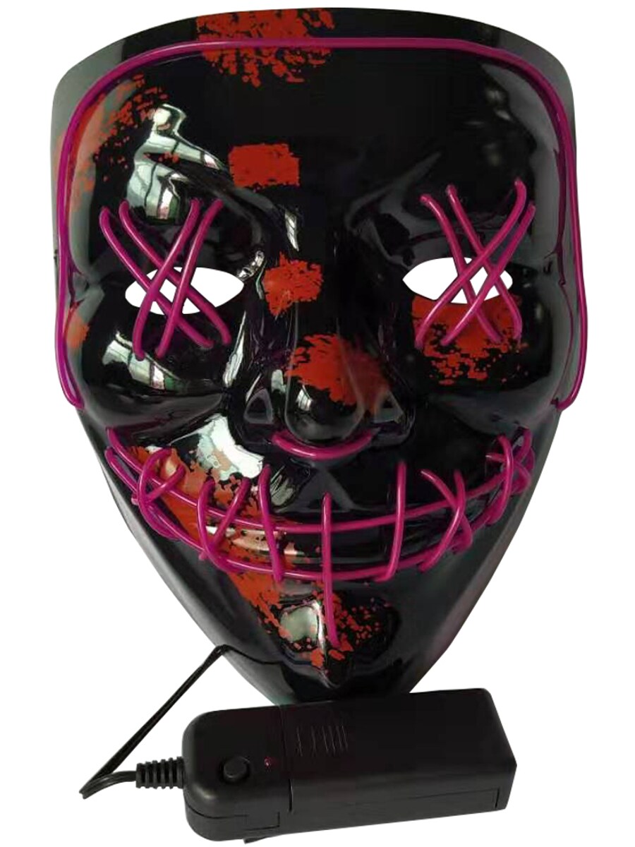 Purge Light Up Purple Cross Hatch Eyes Mask Costume Accessory