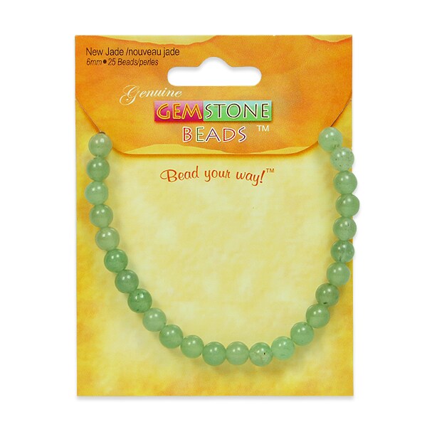 6 Packs of New Jade Beads Pack of 25