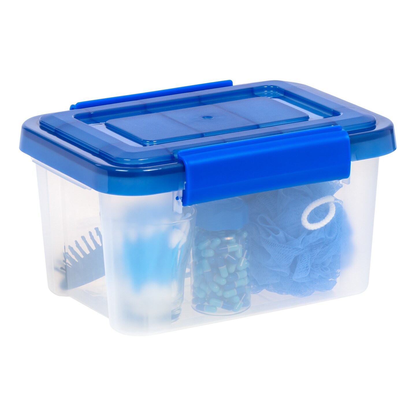 IRIS USA 5Pack 6.5qt WEATHERPRO Airtight Plastic Storage Bin with Lid and Seal and Secure Latching Buckles