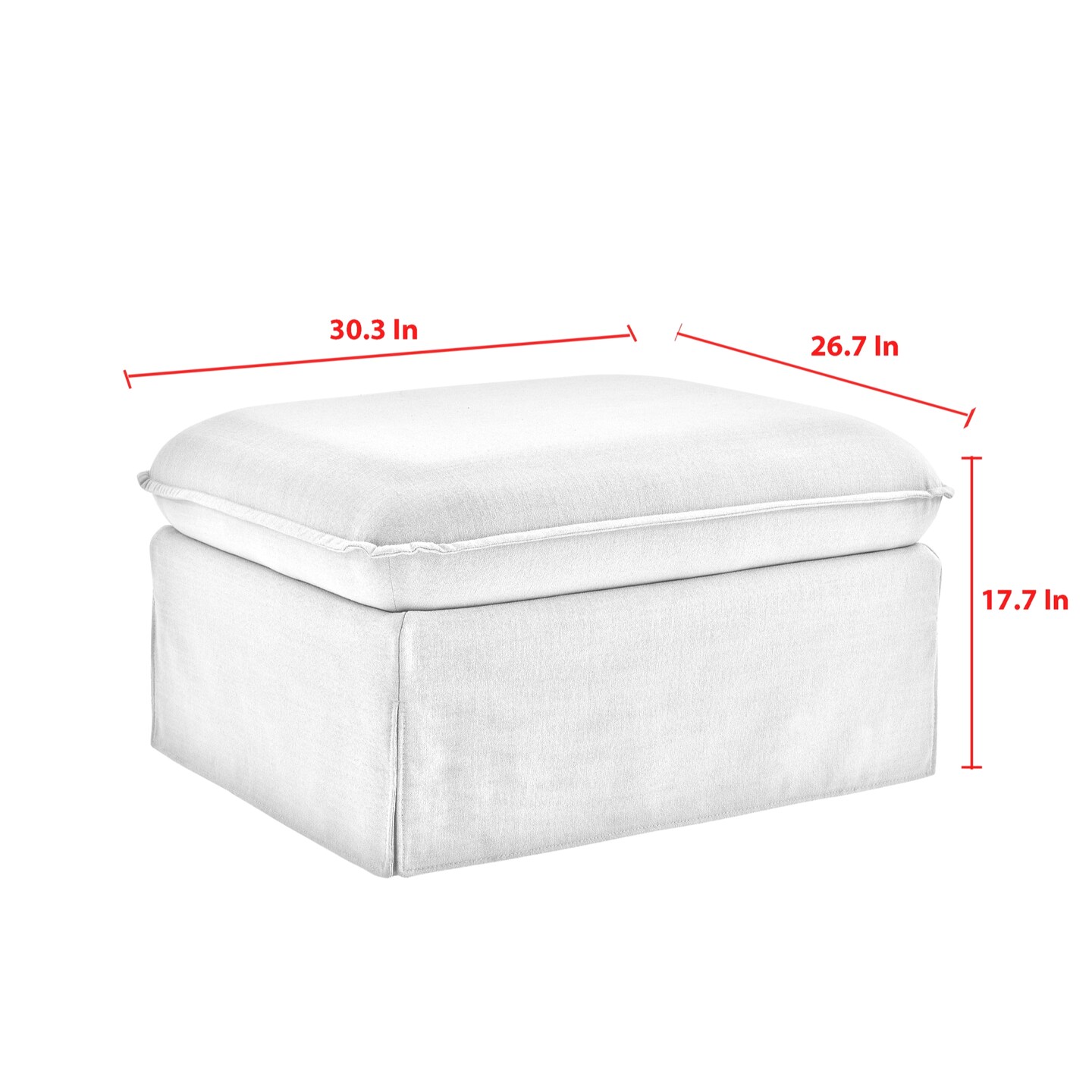 Maelynn Linen Rectangular Ottoman