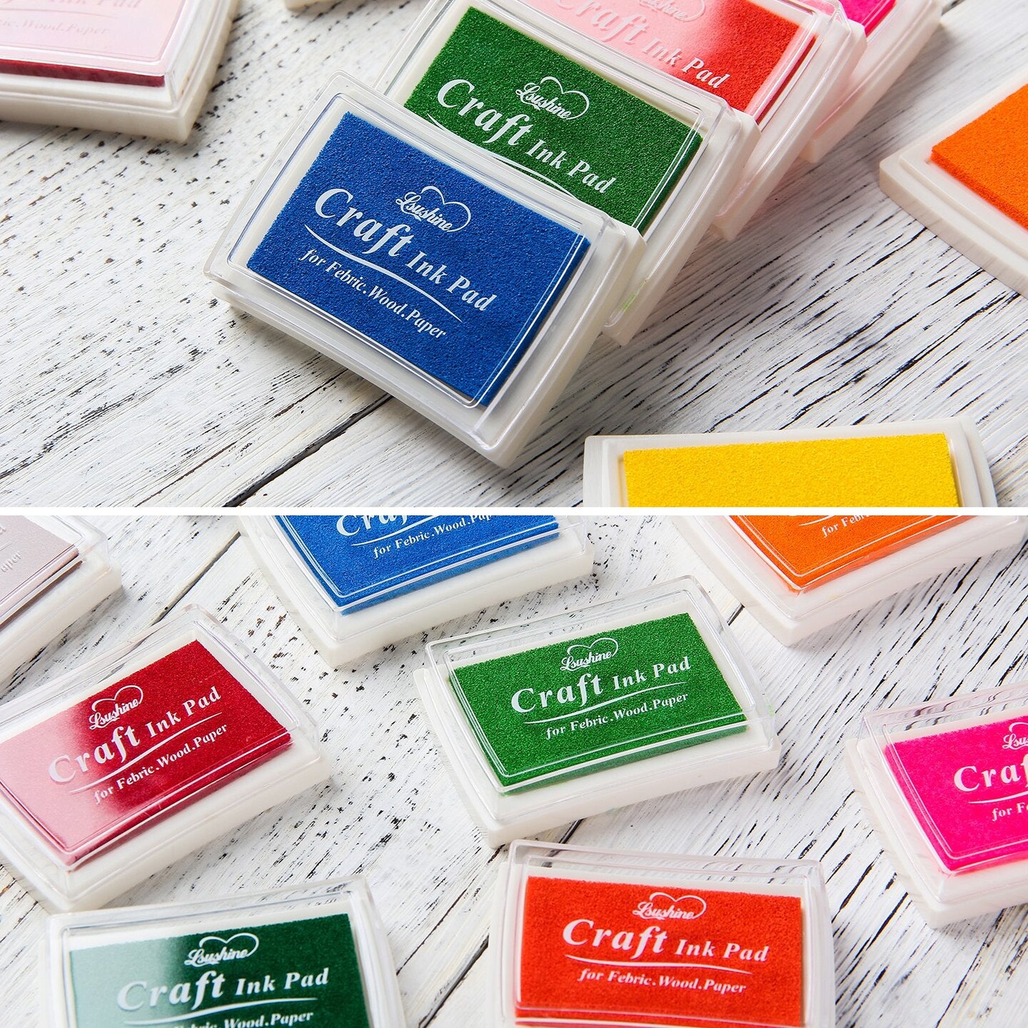 15 Pieces Craft Ink Pad Stamps Partner DIY Color,15 Color Craft Ink Pad for Stamps, Paper, Wood Fabric