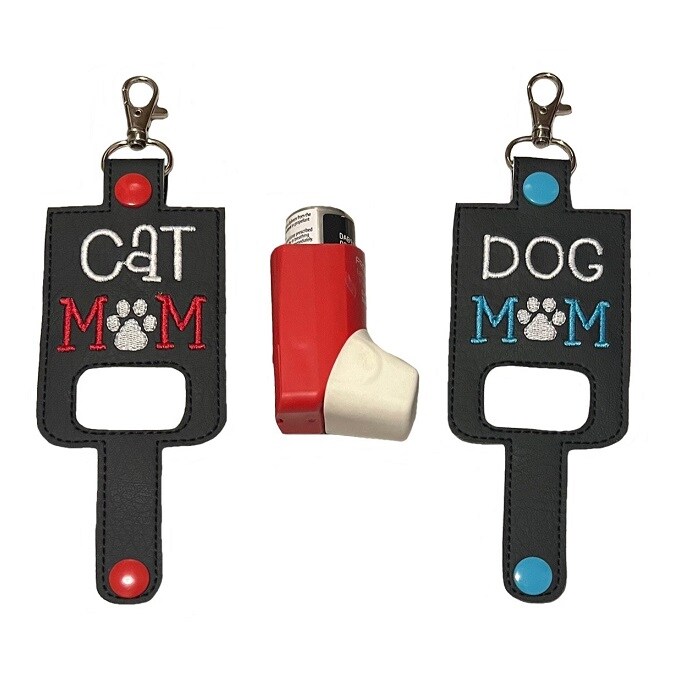 CAT or DOG MOM Inhaler Holder Key Fob