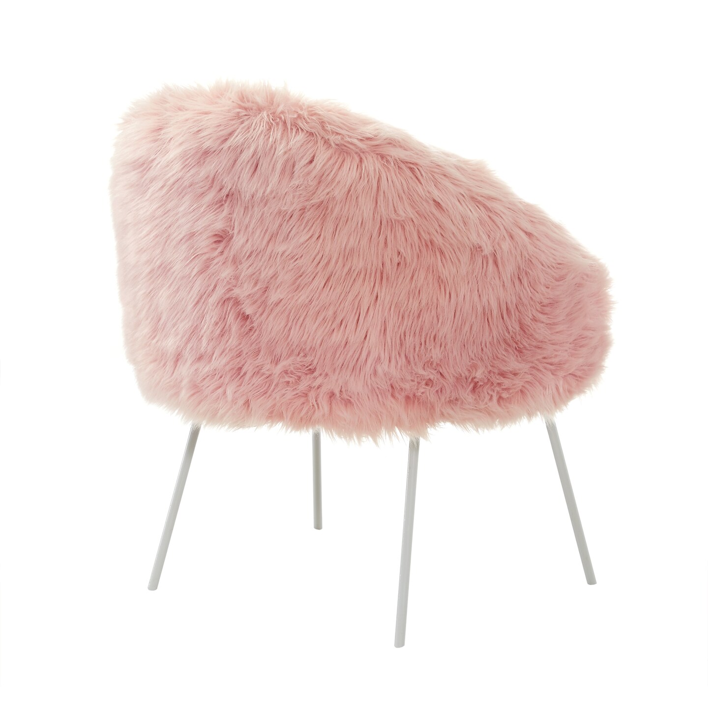 Zali Faux Fur Metal Leg Accent Chair