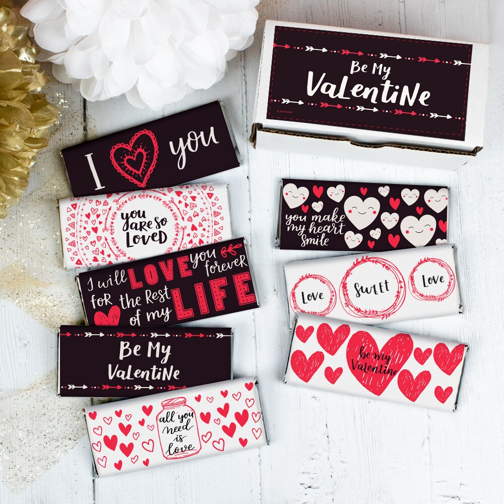 Valentine&#x27;s Day Candy Gift - Hershey&#x27;s Chocolate Bar Gift Box (8 bars/box)