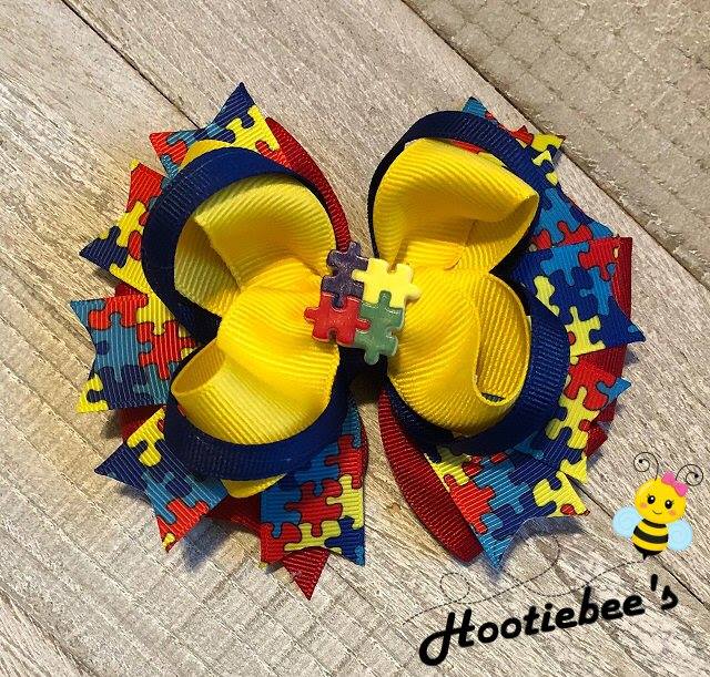 Autism Awareness Boutique Hair Bow product 2