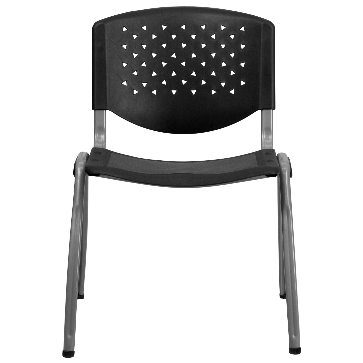 Emma and Oliver Home and Office Plastic Stack Chair with Perforated Back - Guest Chair