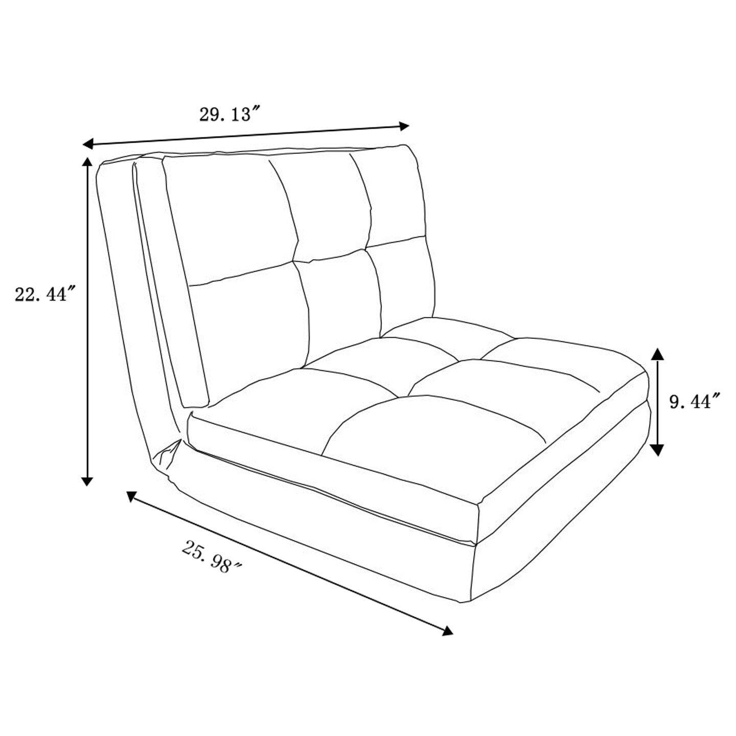 Microsuede Convertible Flip Floor Chair Sleeper