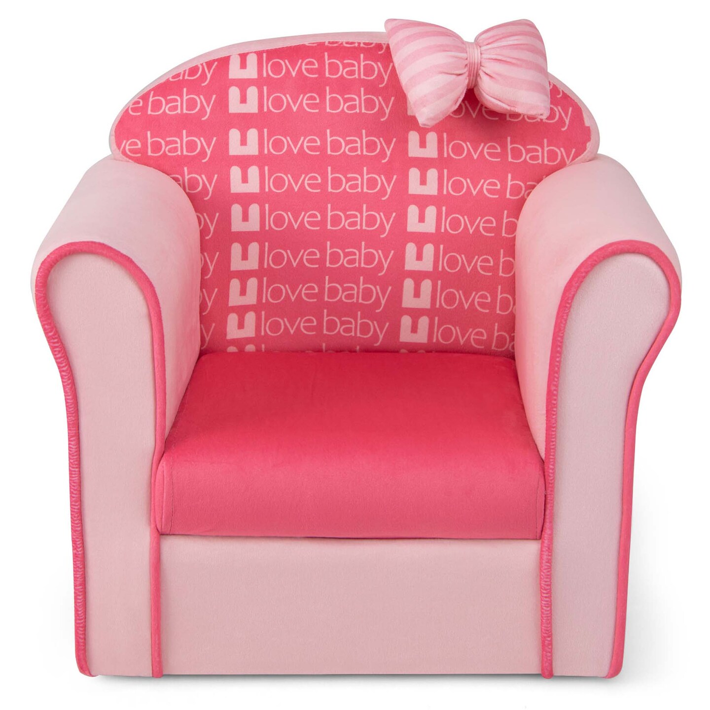 Costway Kids Cute Pink Bow Sofa Children Couch Toddler Upholstered Armchair Solid Wood