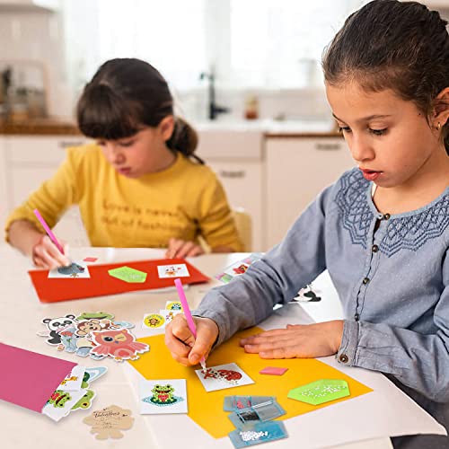 28 Pieces Valentines Day Cards for Kids - Diamond Painting Kits+ 28pcs Valentines Cards, Kids Valentines Day Cards with 7 Different Gem Stickers for School Classroom Valentine's Gifts Exchange Decorations