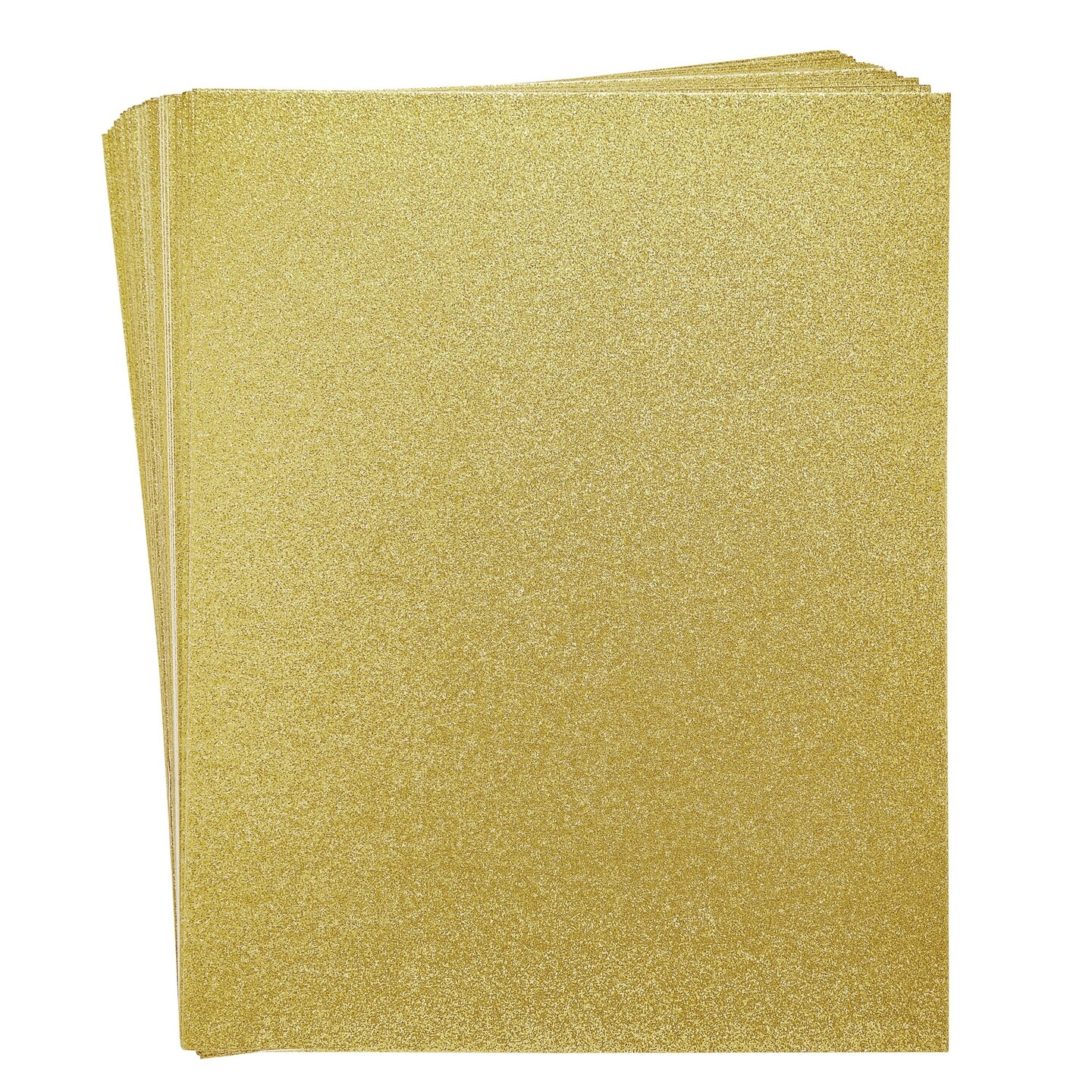 24 Sheets Glitter Gold Paper for Crafts, Wedding Invitations, Card Making, Scrapbook, Single Sided (8.5 x 11 In)