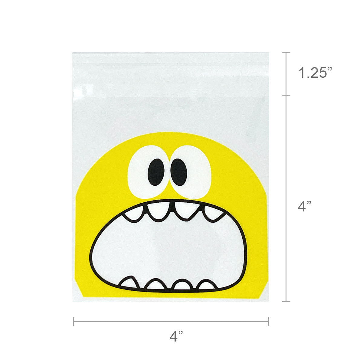 Wrapables Transparent Self-Adhesive 4&#x22; x 4&#x22; Candy and Cookie Bags, Favor Treat Bags for Parties and Wedding (200pcs)