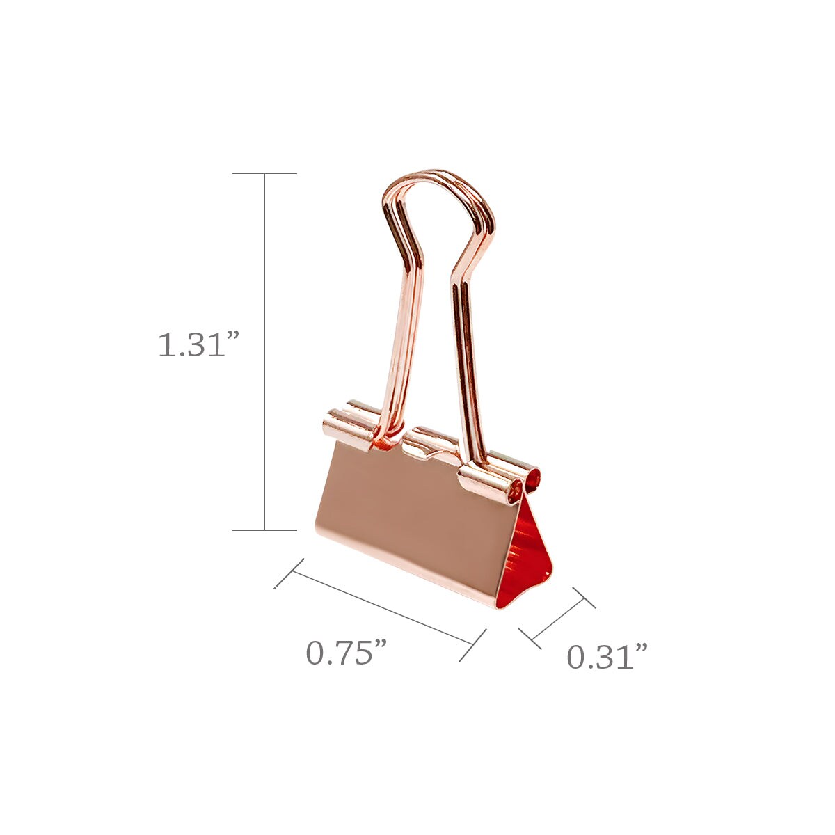 Wrapables Rose Gold Binder Clips for Office, Paper Clamps, Paper Clips