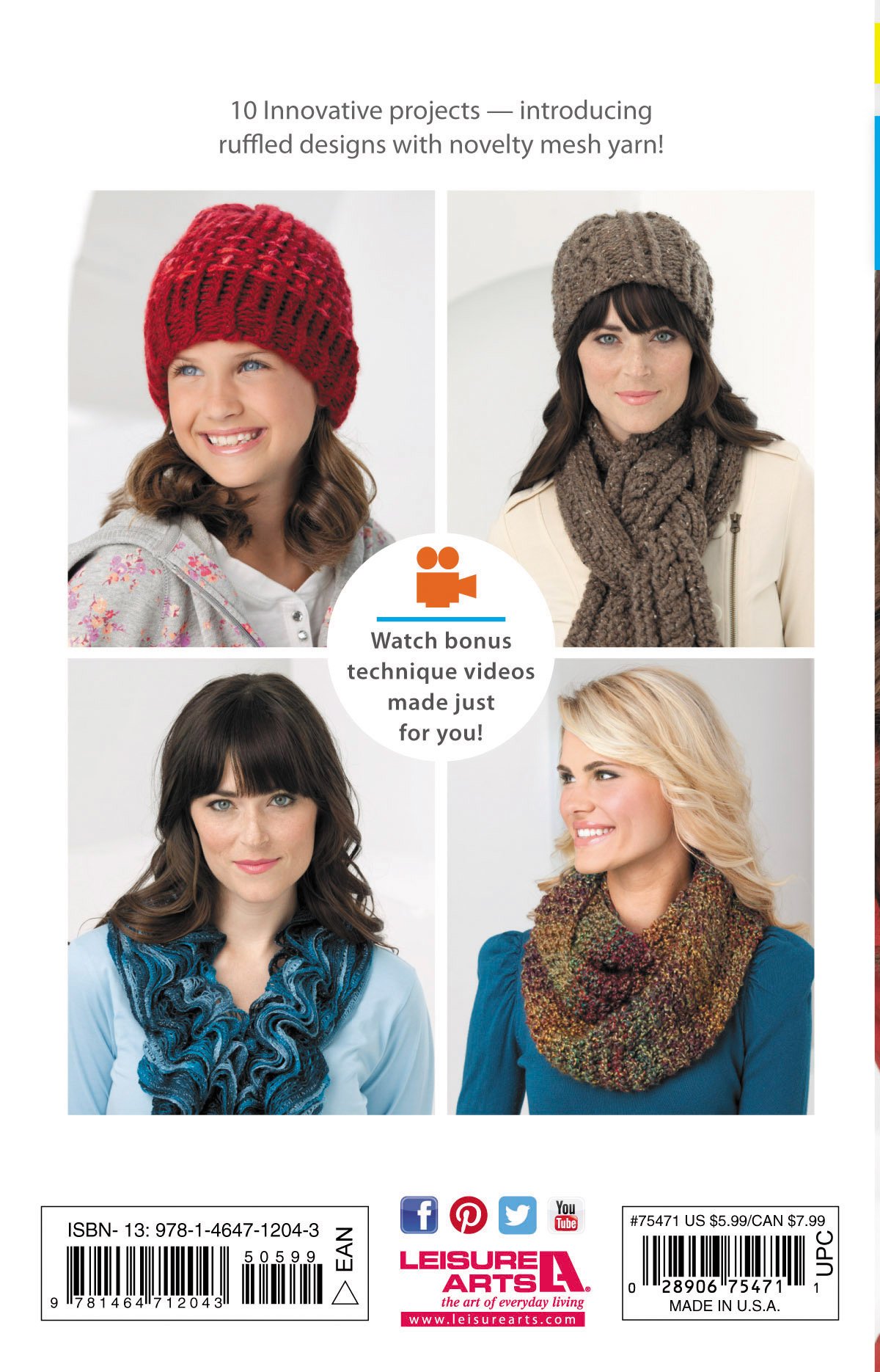 Leisure Arts Loom Knit Hats and Scarves Knitting Book