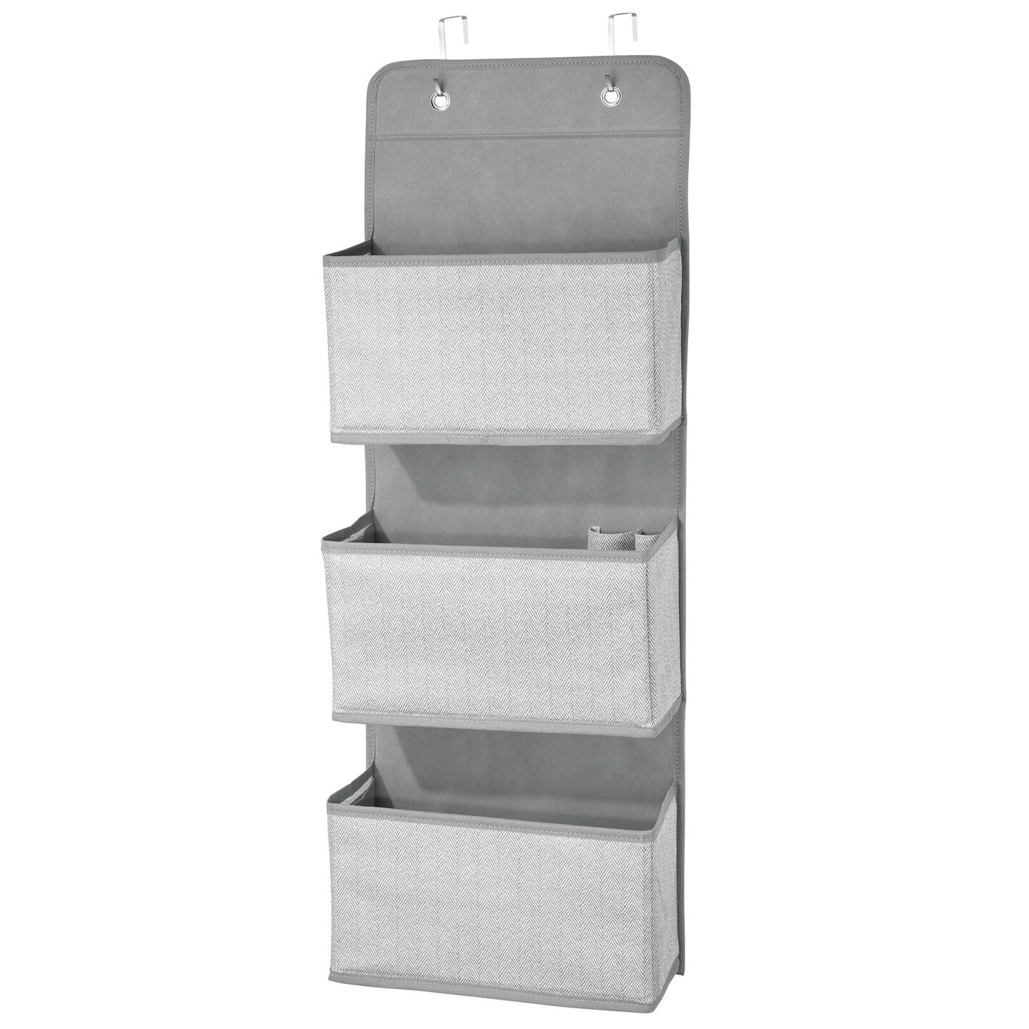 mDesign Fabric Over Door Hanging Storage Organizer - 3 Pockets