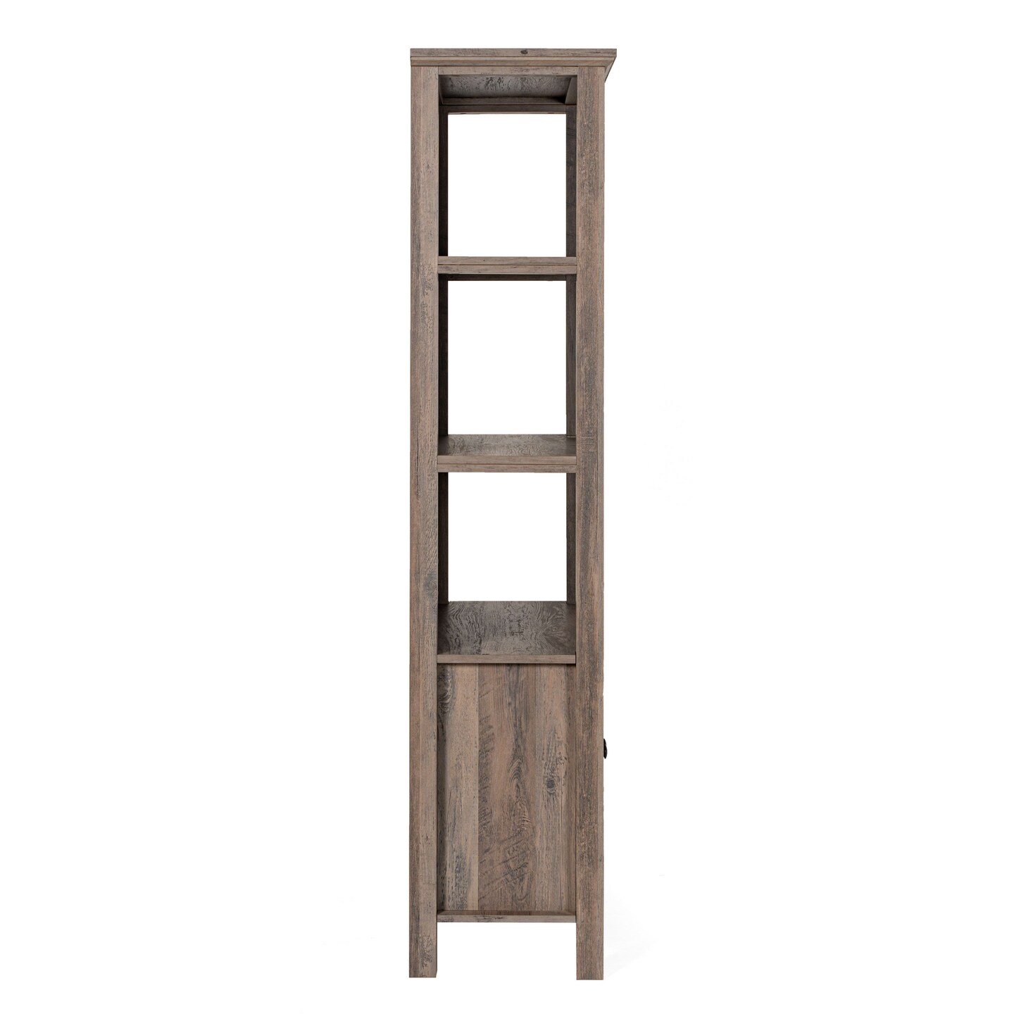 Merrick Lane Omaha Modern Farmhouse Storage Cabinet Bookcase, Glass Doors and Open Shelves