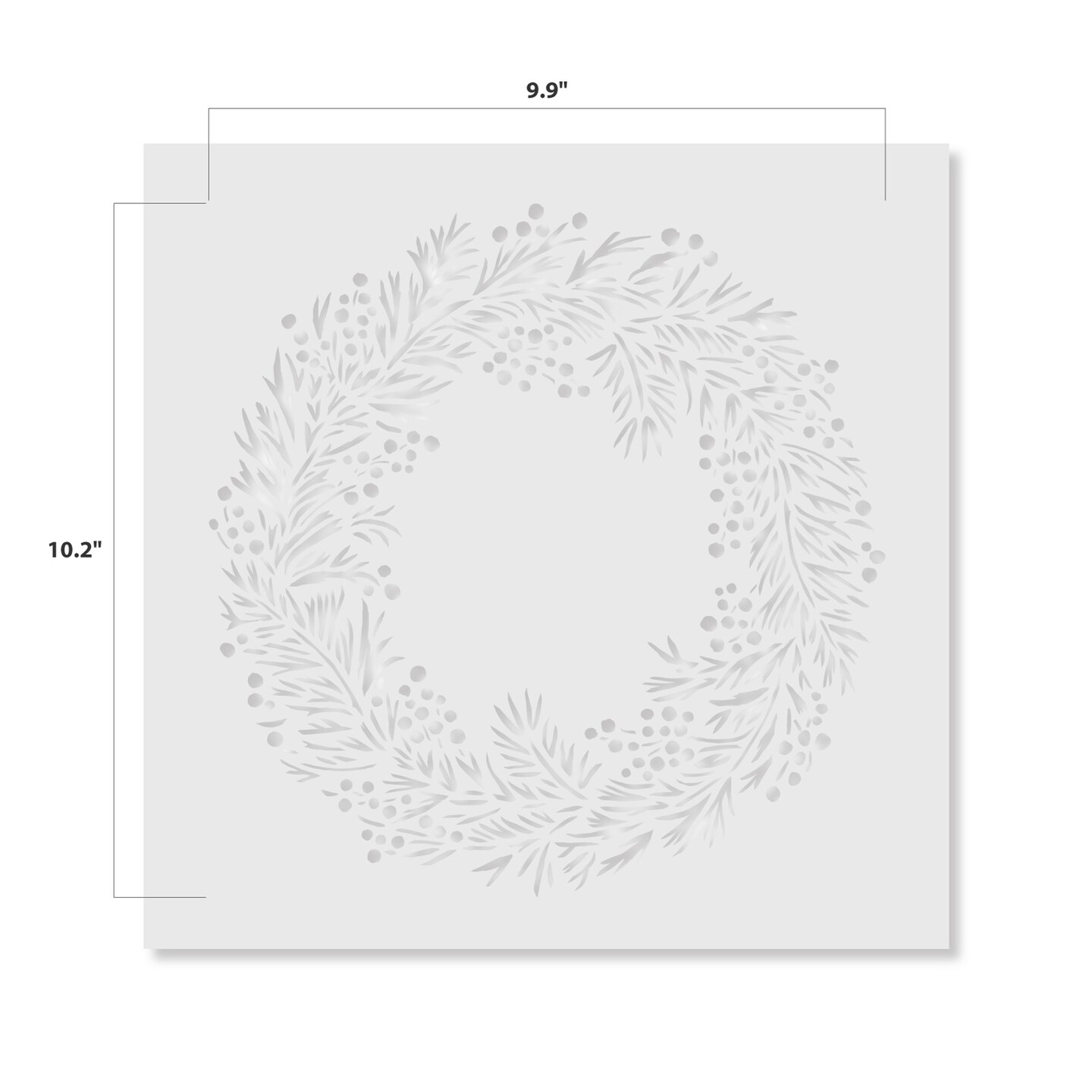 Holiday Wreath Embossing 12 x 12 Stencil | FS122 by Designer Stencils | Floral Stencils | Reusable Stencils for Painting on Wood, Wall, Tile, Canvas, Paper, Fabric, Furniture, Floor | Stencil for Home Makeover