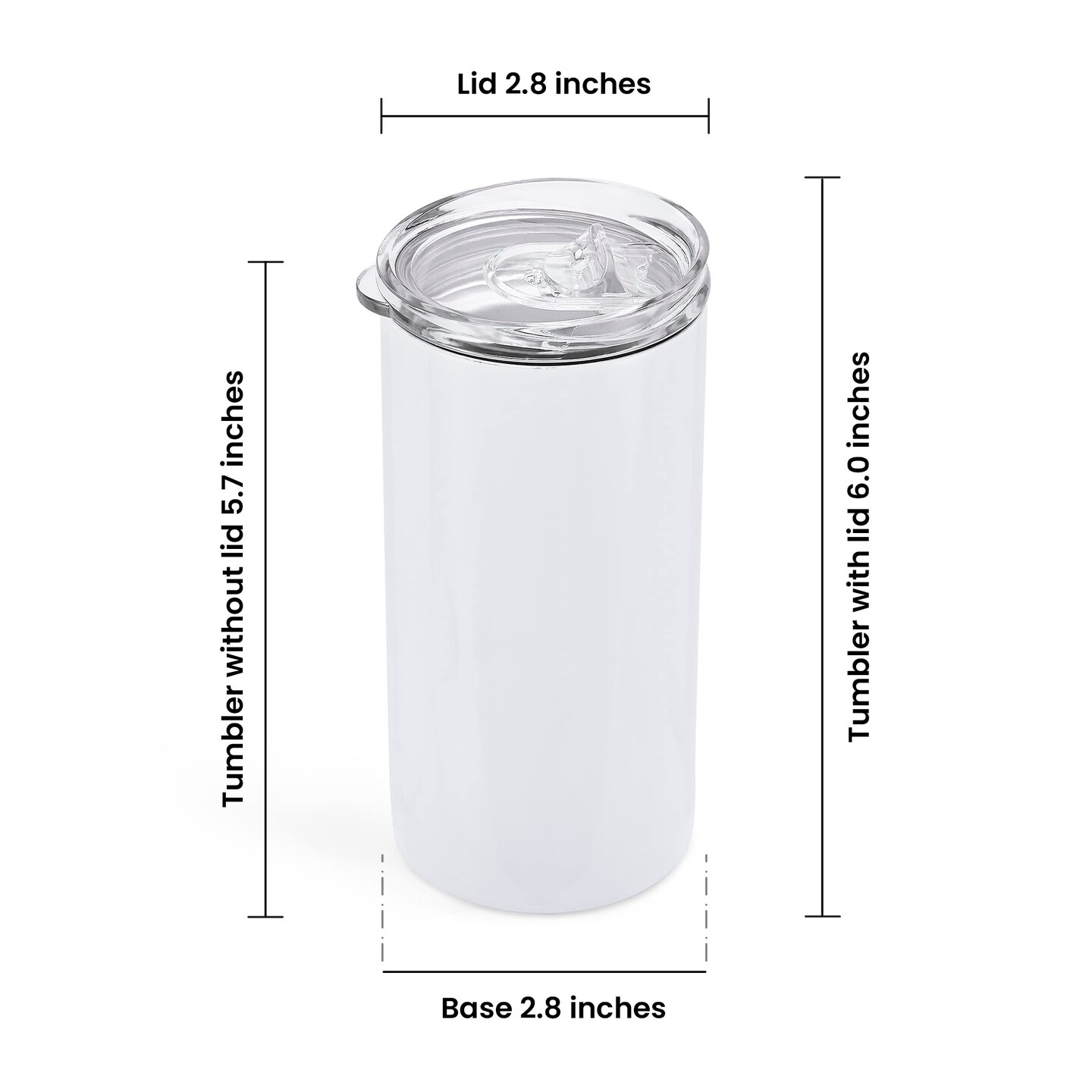 Makerflo 12 oz Slim Duozie Sublimation Blank Tumbler with Lid and Straw - Pack of 25 | Craft-Ready for DIY Gifts & Personalization (Sublimation, Epoxy, UV DTF, Vinyl, and Laser Engraving)