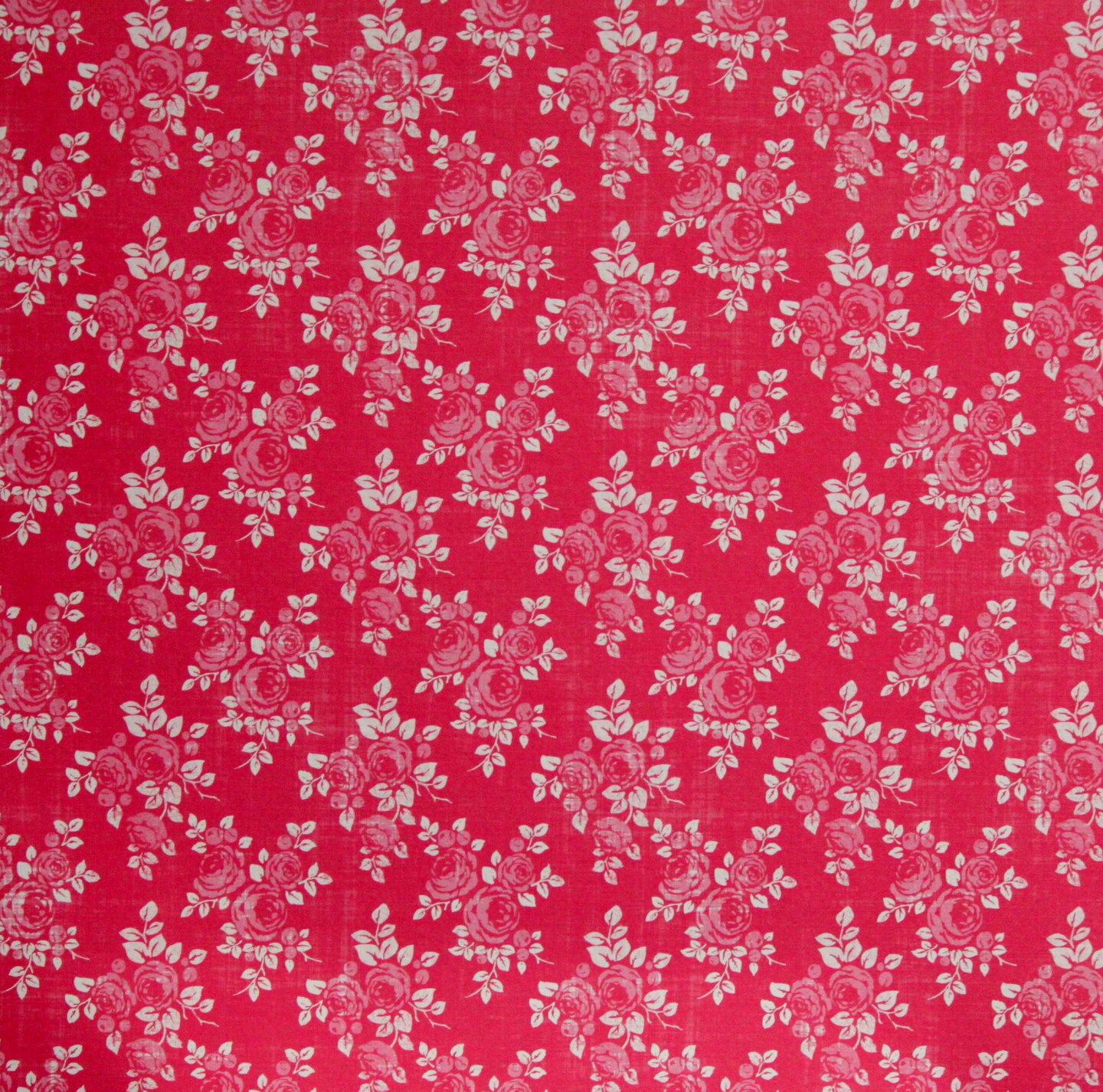 Preppy Petals Hot Pink Roses Wallpaper 12 x 12 Lt. Textured Cardstock Paper