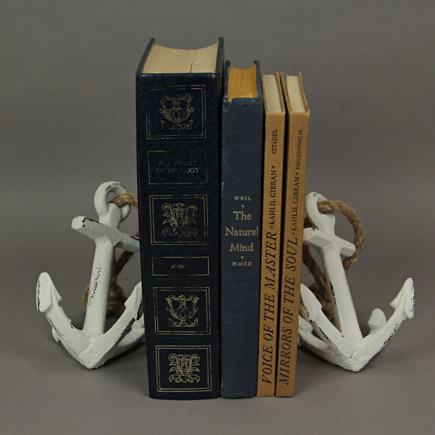 Set of 2 Cast Iron Ship Anchor Bookends Nautical Home Decor Sculptures