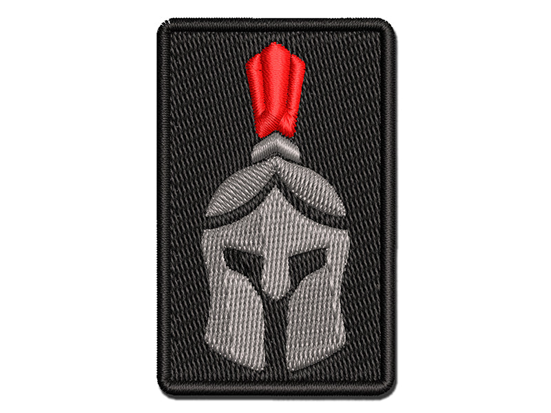 Ancient Greek Roman Spartan Helmet Front Multi-Color Embroidered Iron-On or Hook &#x26; Loop Patch Applique