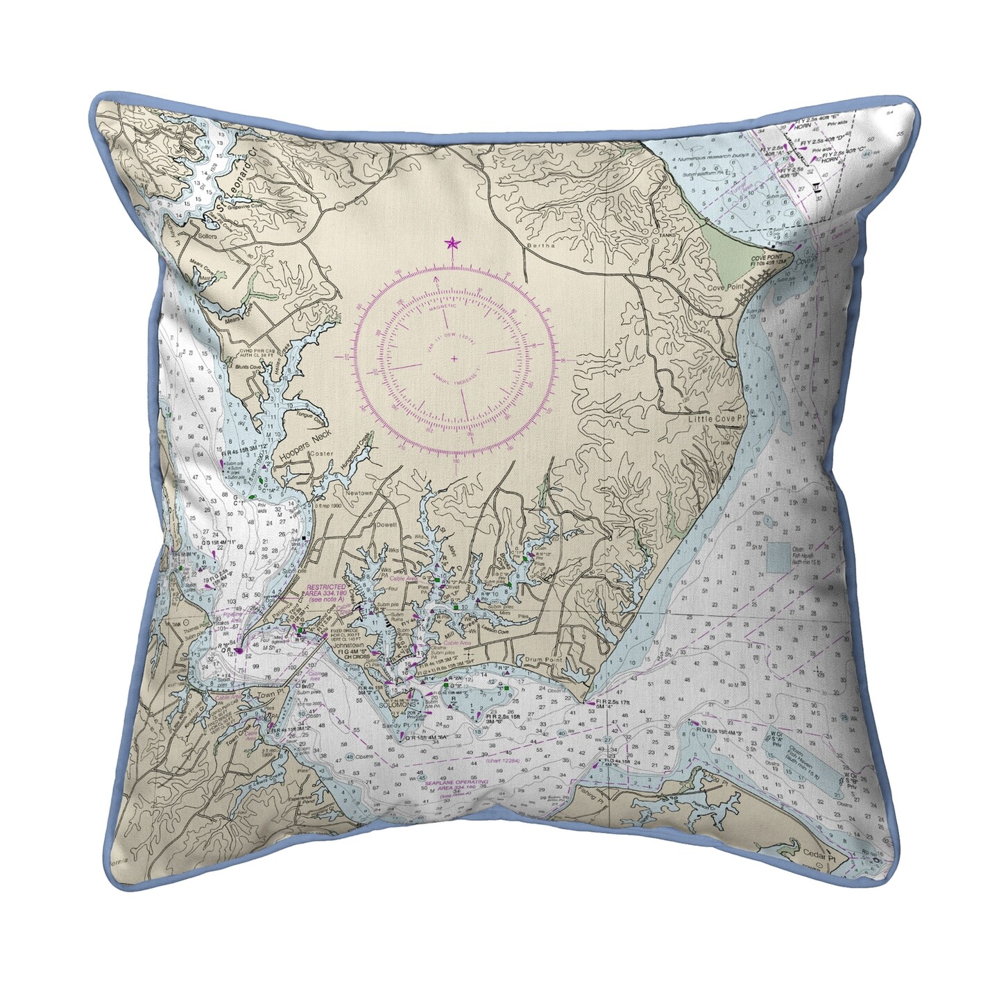 Betsy Drake Slomons Island, MD Nautical Map Small Corded Indoor/Outdoor ...