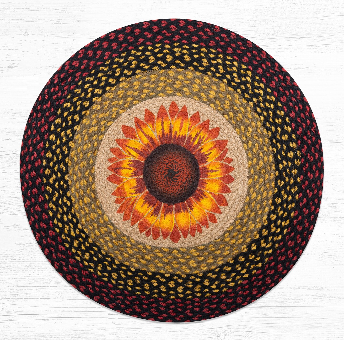 Earth Rugs RP-919 Sunflower Round Patch 27&#x22; x 27&#x22;