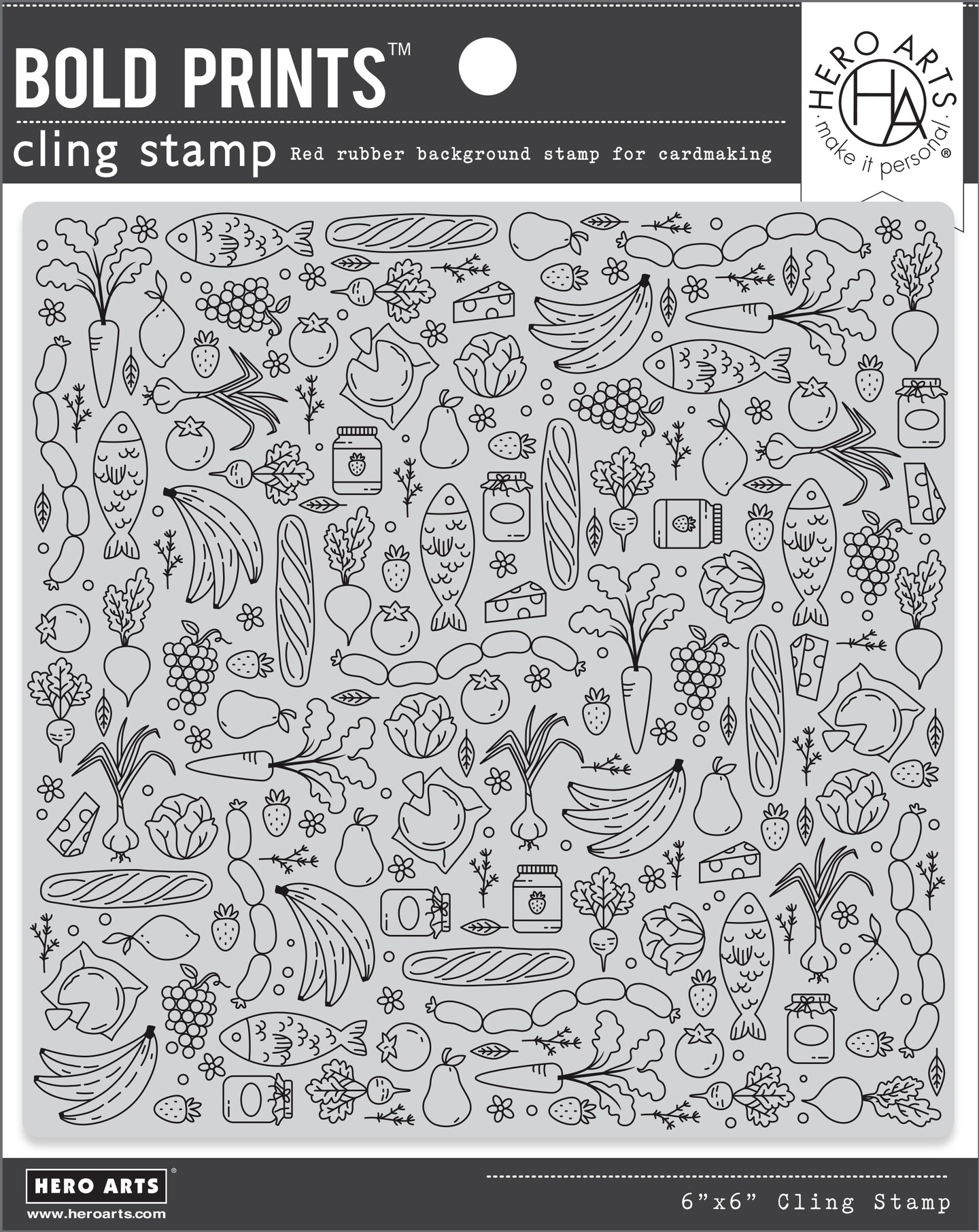 Hero Arts Cling Stamp 6&#x22;X6&#x22;-Farmer&#x27;s Market Bold Prints