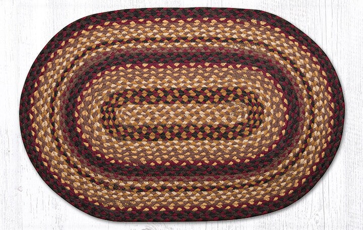 Earth Rugs C-371 Black Cherry / Chocolate / Cream Oval Braided Rug 20" x 30"