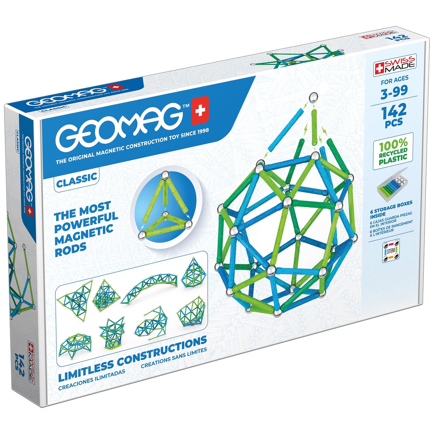 Geomag&#x2122; Green Line Color, 142 Pieces