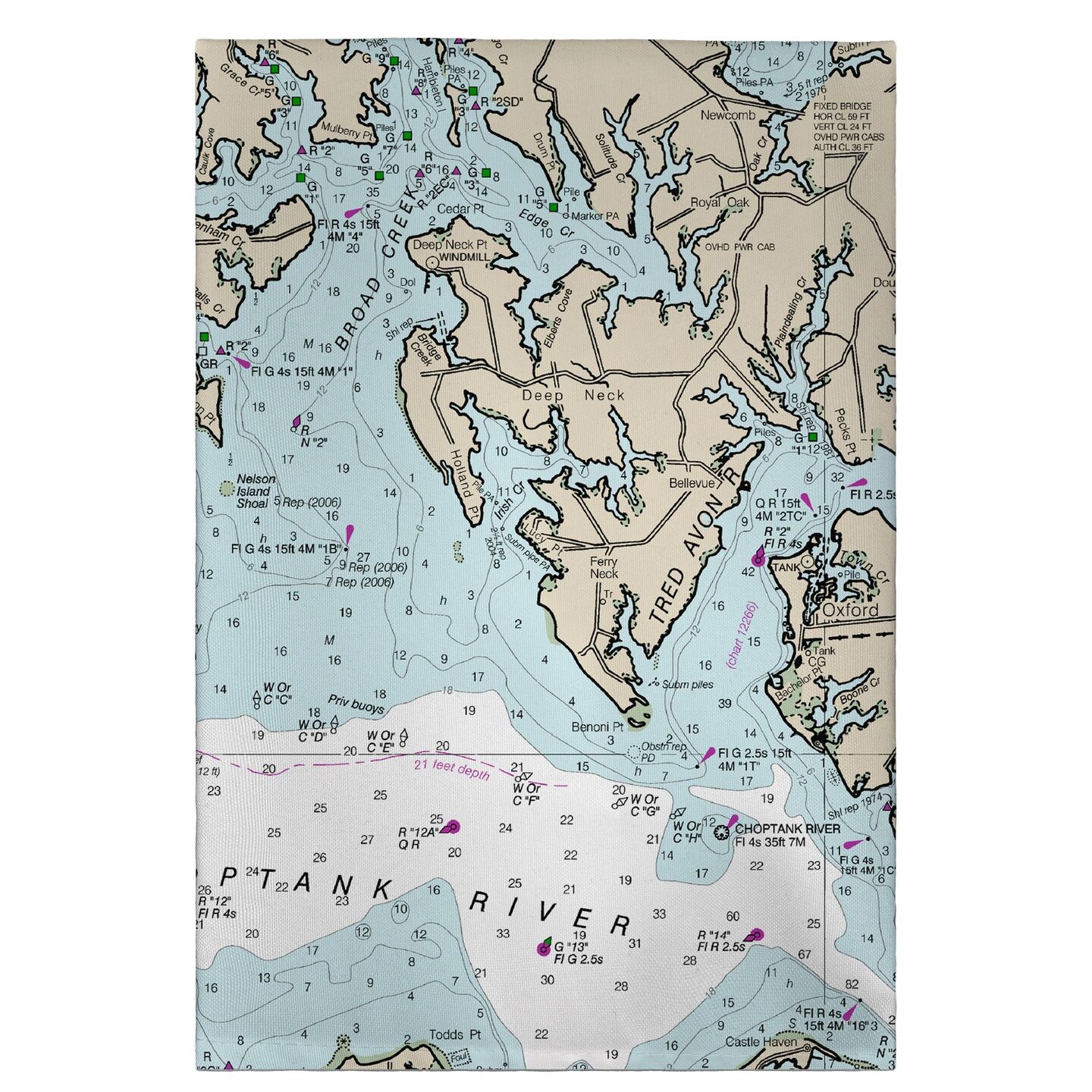 Betsy Drake Easton, MD Nautical Map Guest Towel