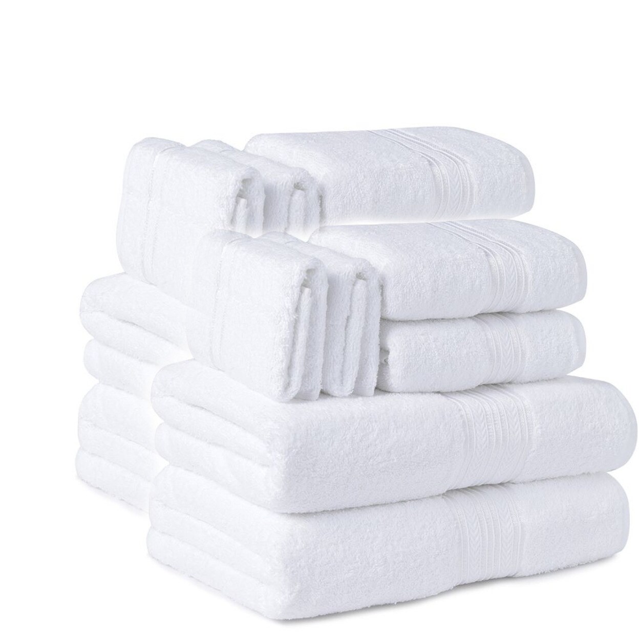 12-Piece Towel Set 100% Ringspun Cotton 4 Bath Towel, 4 Hand Towel, 4