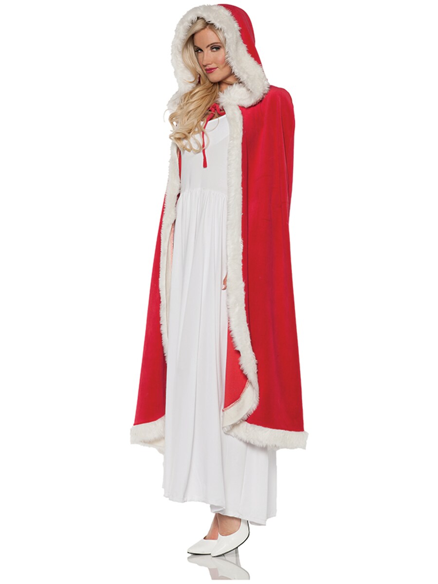 Mrs. Claus Classic Red Christmas Cape With White Trim Costume Accessory Michaels