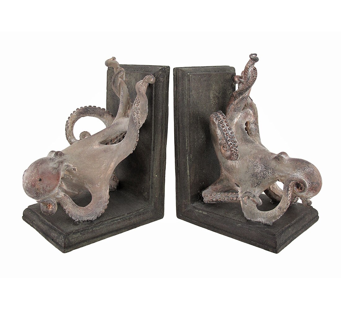 Squiggly Armed Octopus Bookends Set of 2