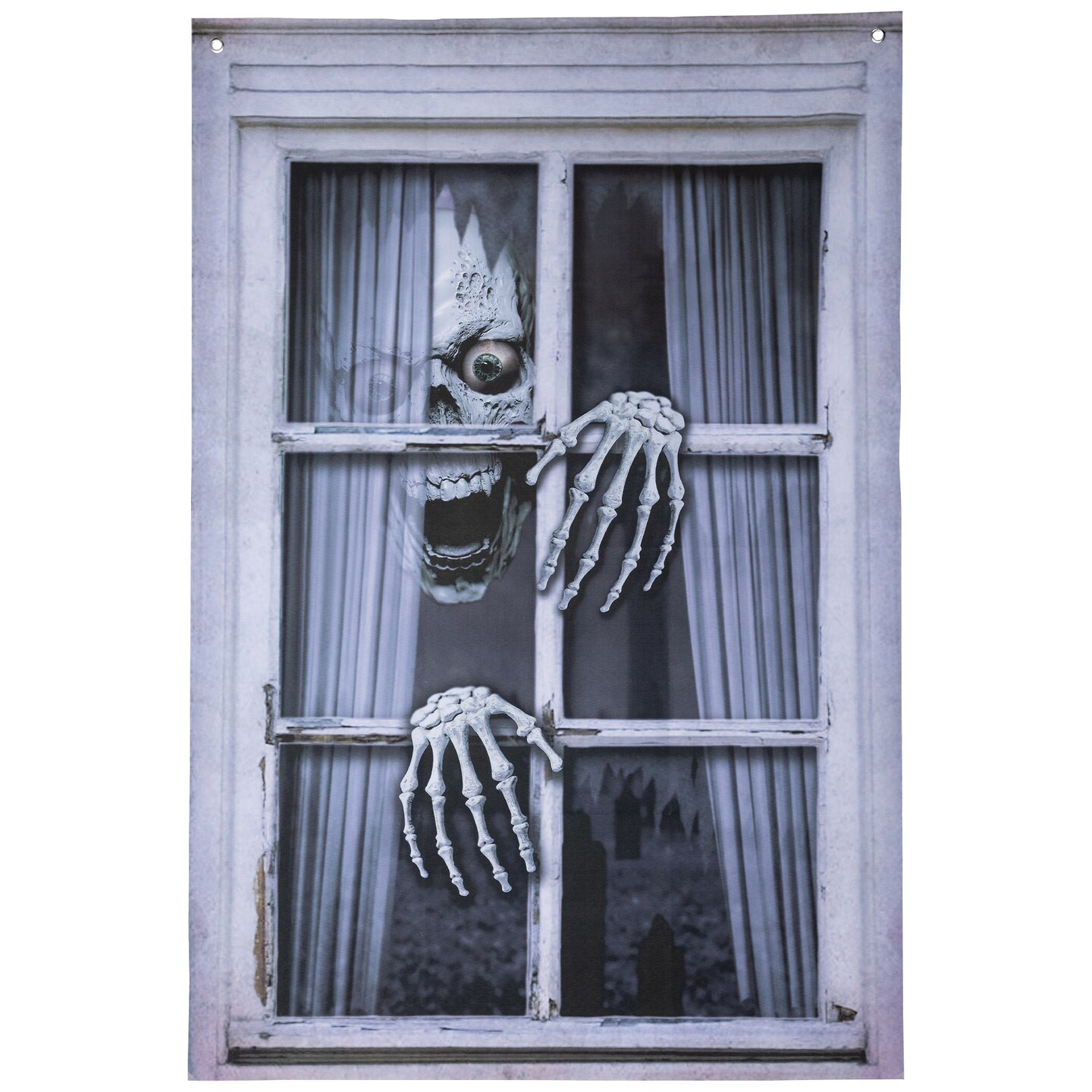 Northlight Scary Skeleton Fake Window Halloween Decoration - 46&#x22;