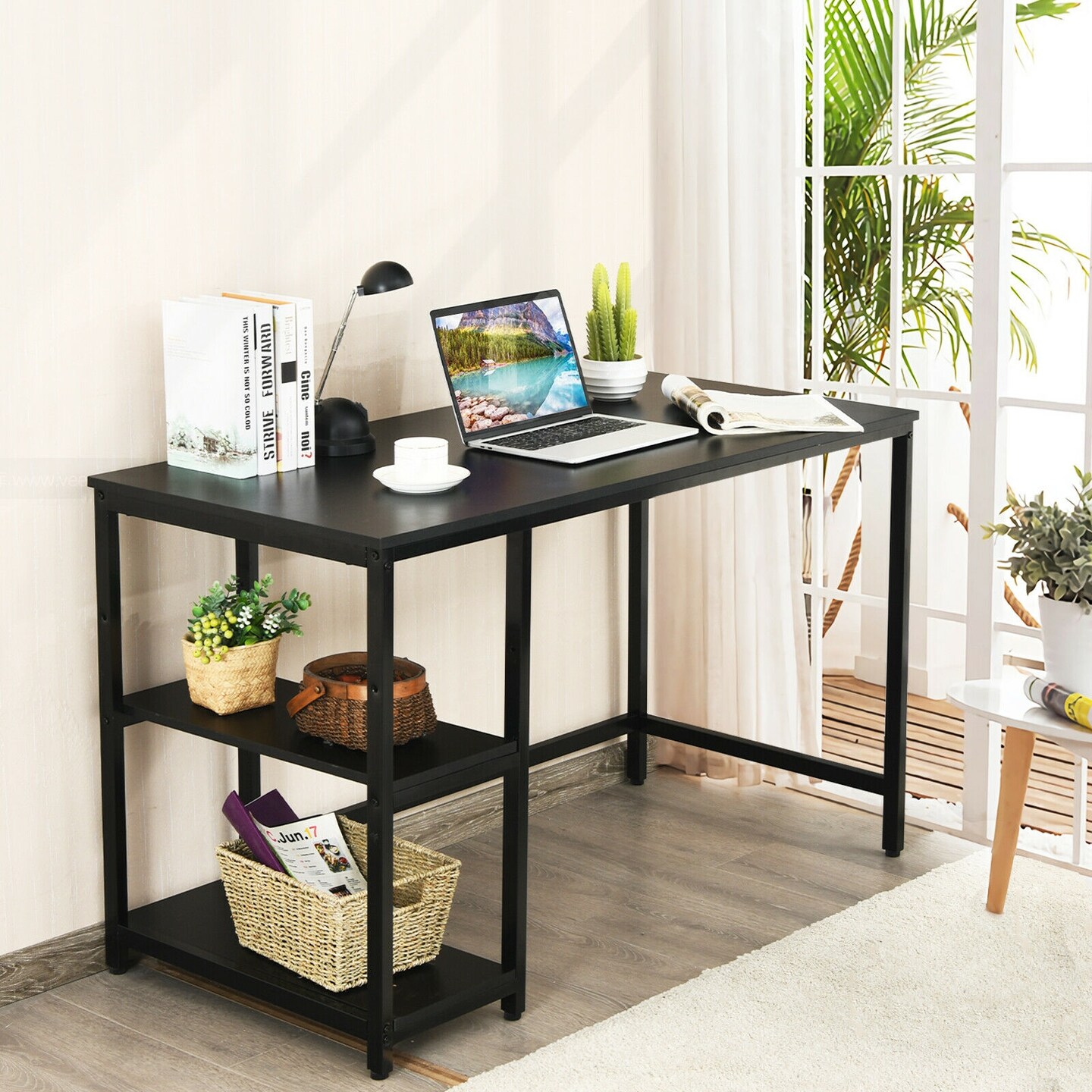 Computer Desk Office Study Table Workstation Home With Adjustable Shelf