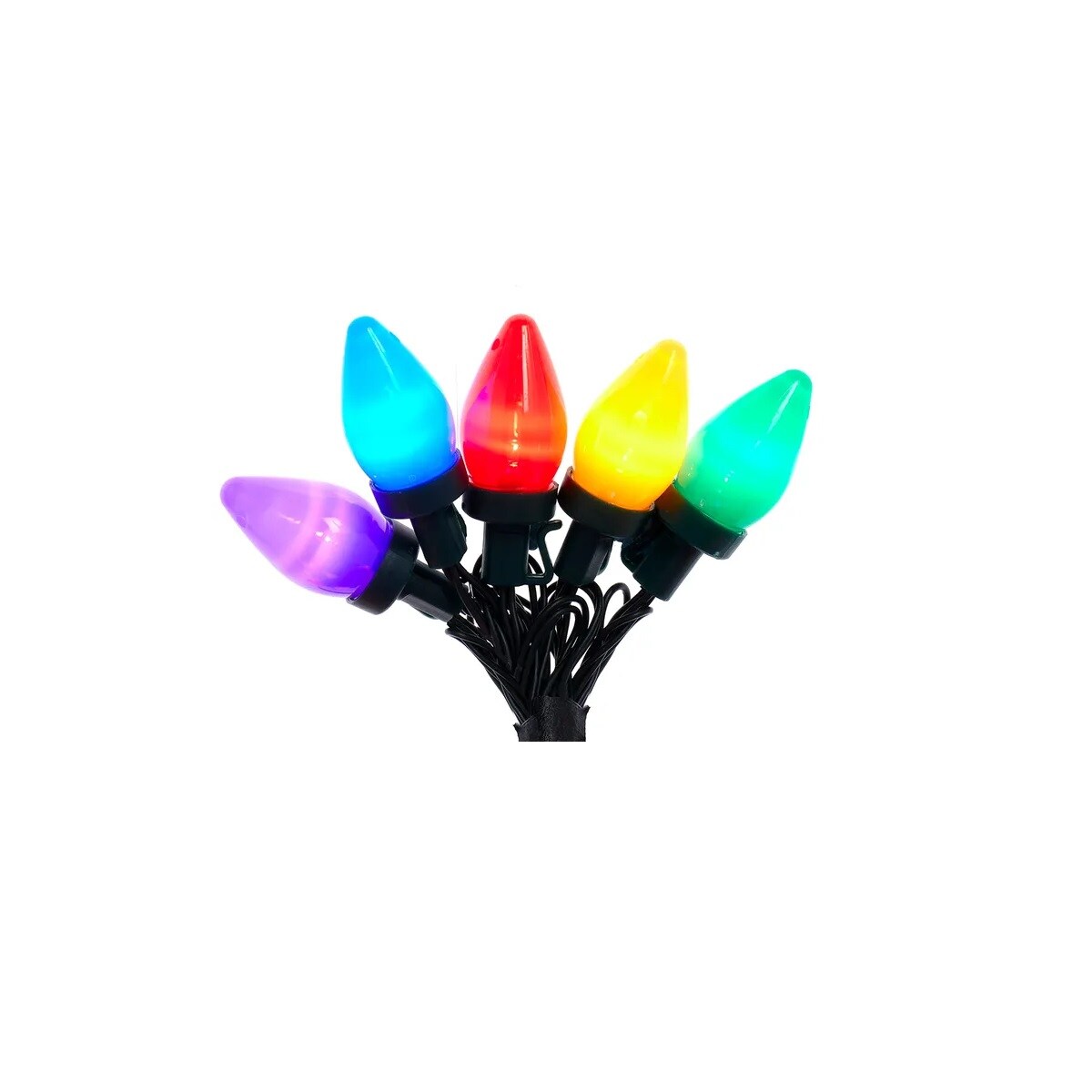 KSA 50ct Multicolor LED C7 Christmas Lights, 30 ft Black Wire Michaels