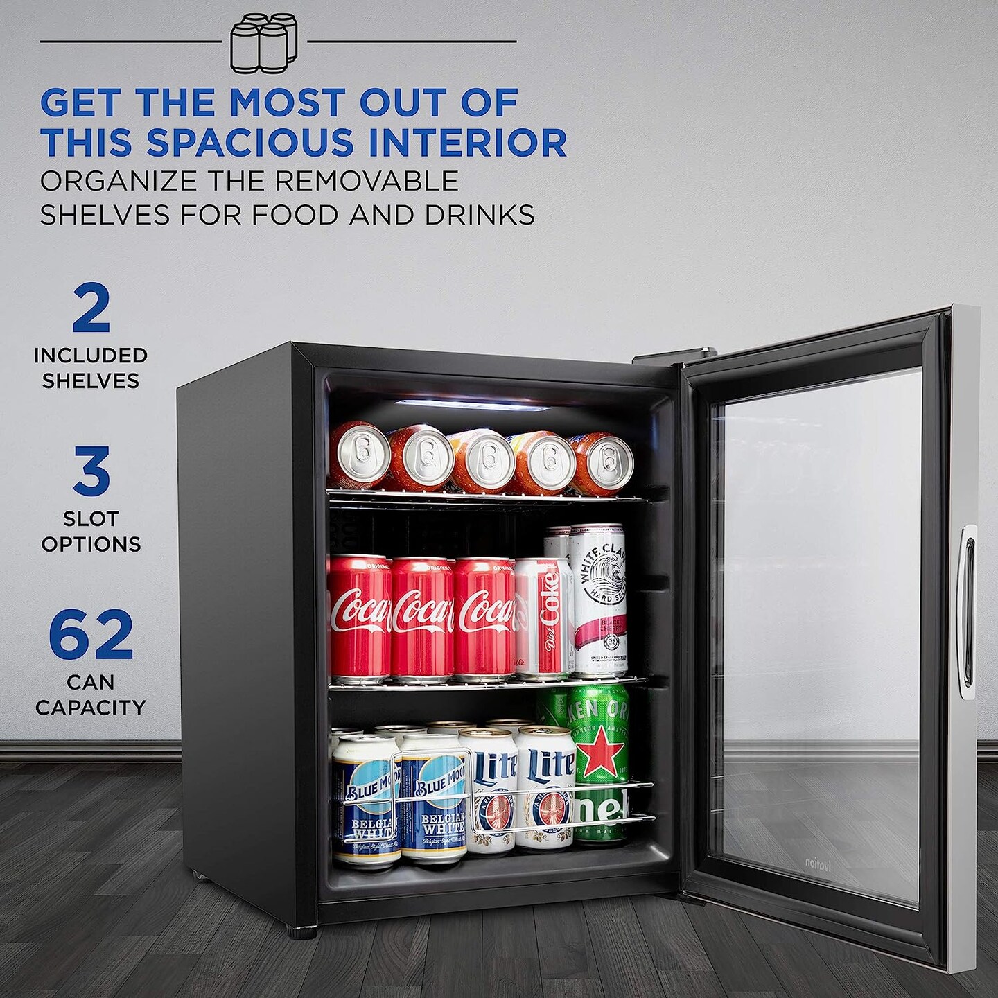 Ivation Beverage Refrigerator Ultra Cool Mini Fridge Beer, Juice Cooler for Home &#x26; Office
