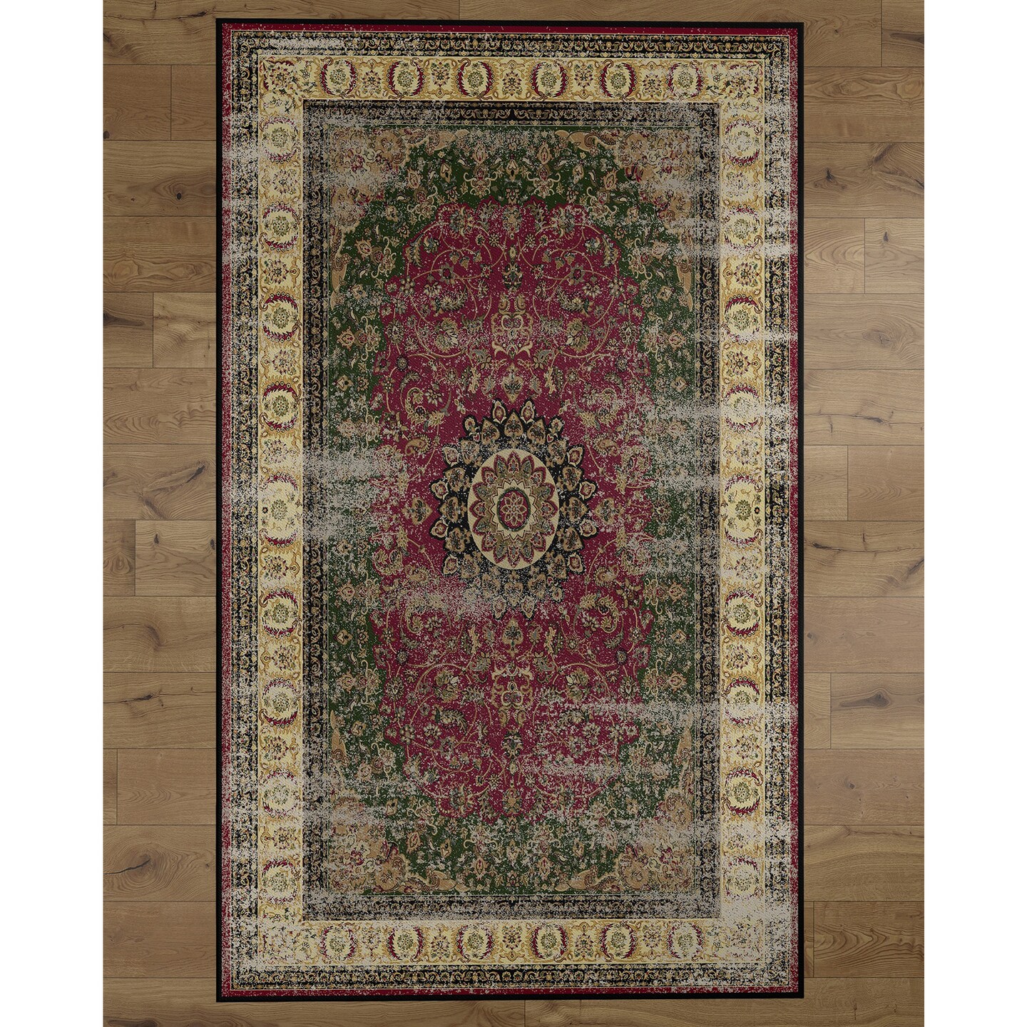 Deerlux Traditional Oriental Style Living Room Area Rug with Nonslip Backing, Classic Pink