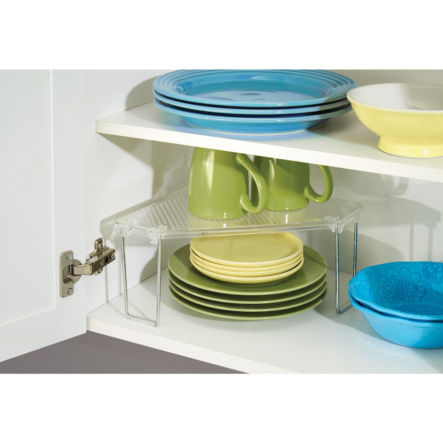 mDesign Plastic/Steel Corner Kitchen Organizer Shelf