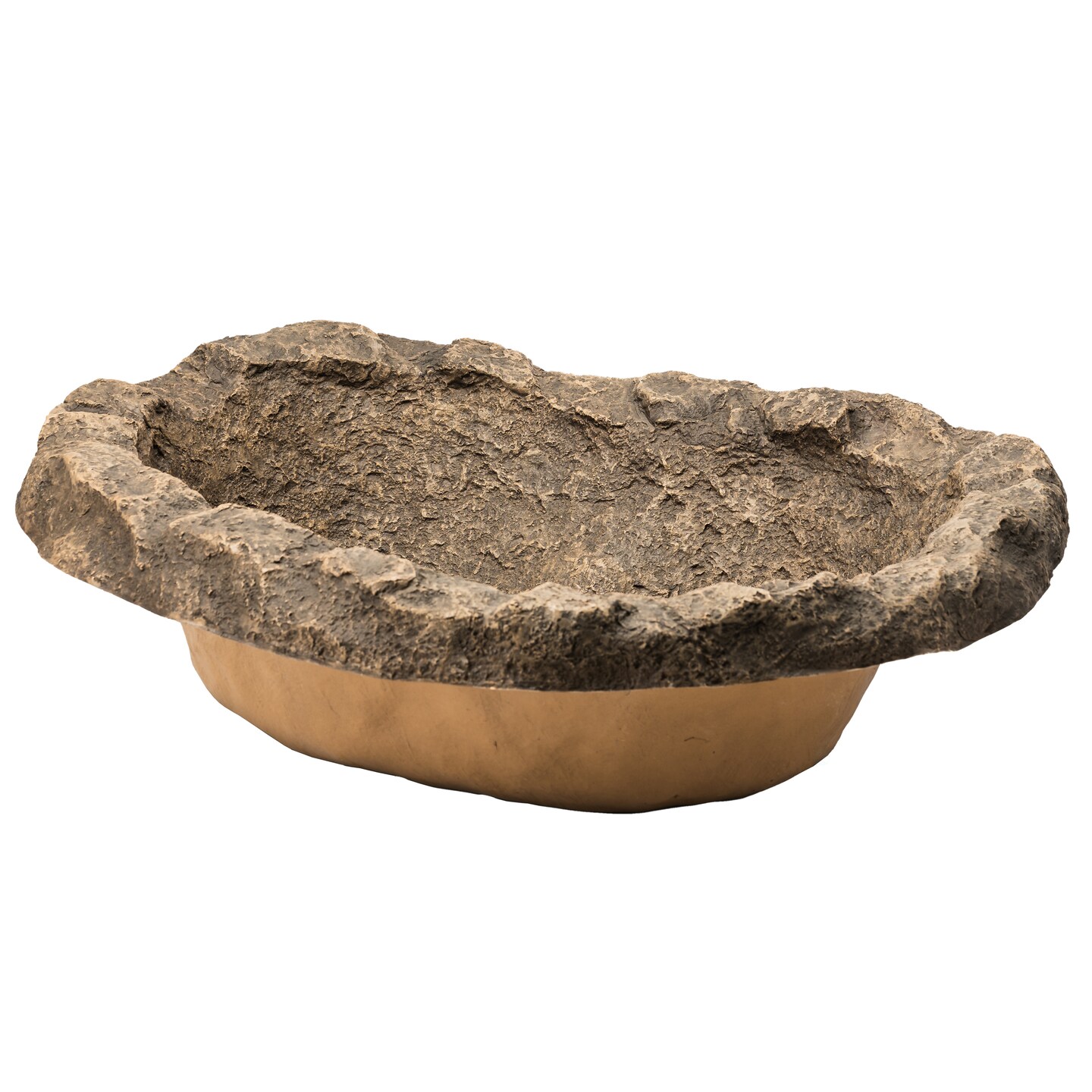 Gardenised Small Flower Faux Rock Fiberglass Garden Decorative Water Pond 17 Gallon Sandstone Outdoor Patio Bed Waterfall Pond