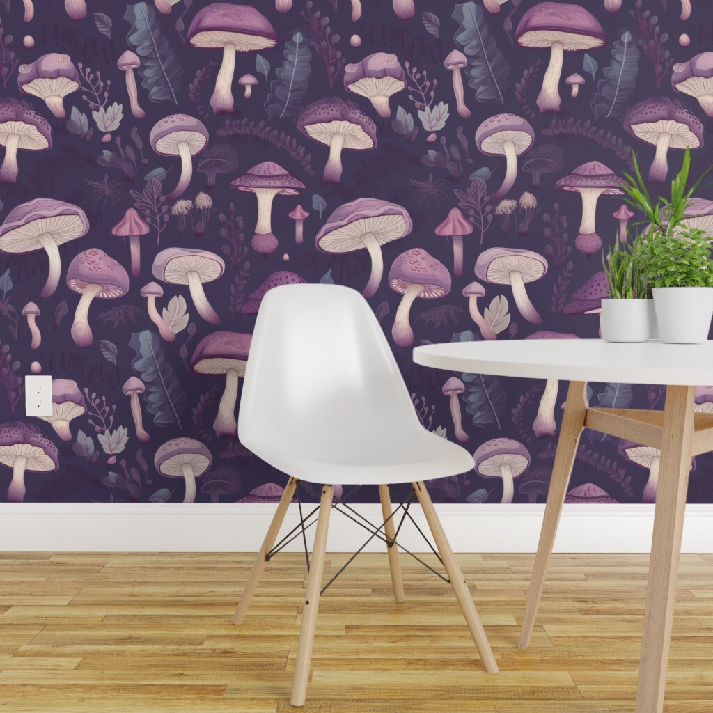 Wild Mushrooms Peel And Stick Removable Wallpaper  Love vs Design