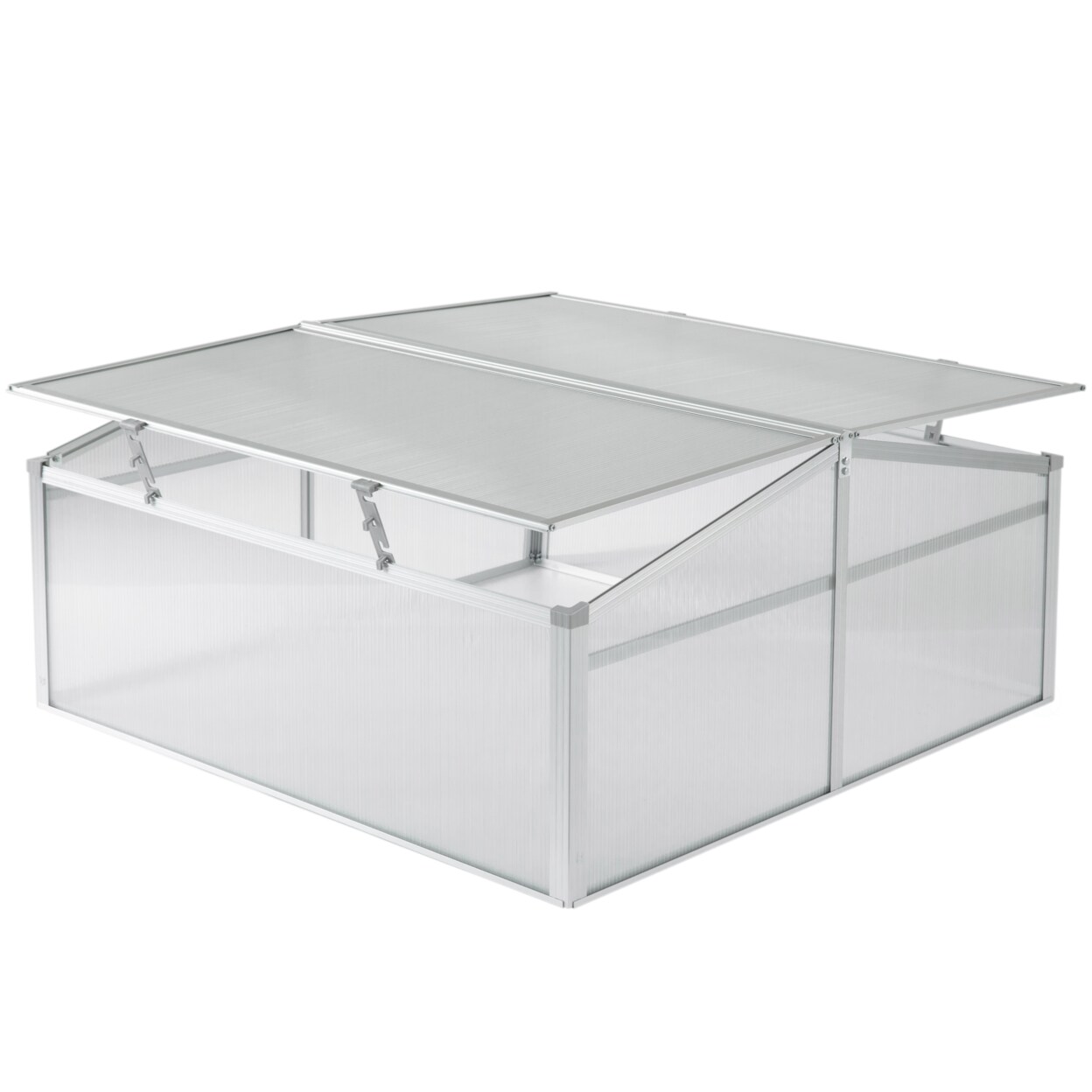 Aluminum Cold Frame Greenhouse Portable Uv Pvc Panels 47X20.5 Inches