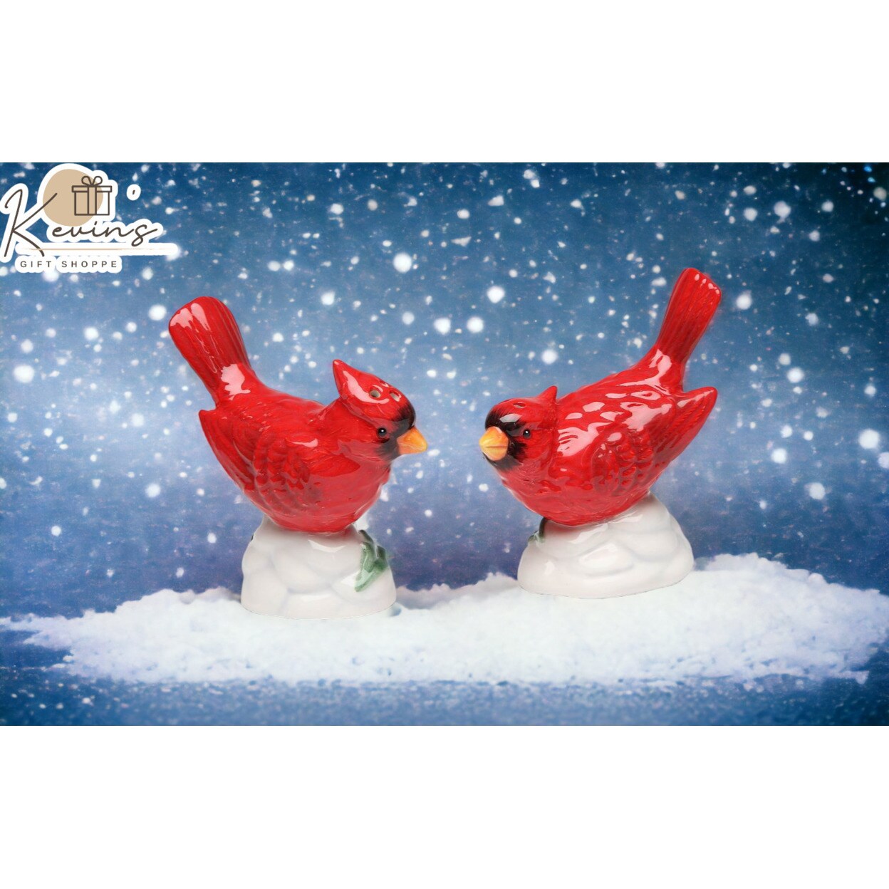 Hand Painted Ceramic Cardinal Bird Salt and Pepper Shakers, Kitchen Home Decor